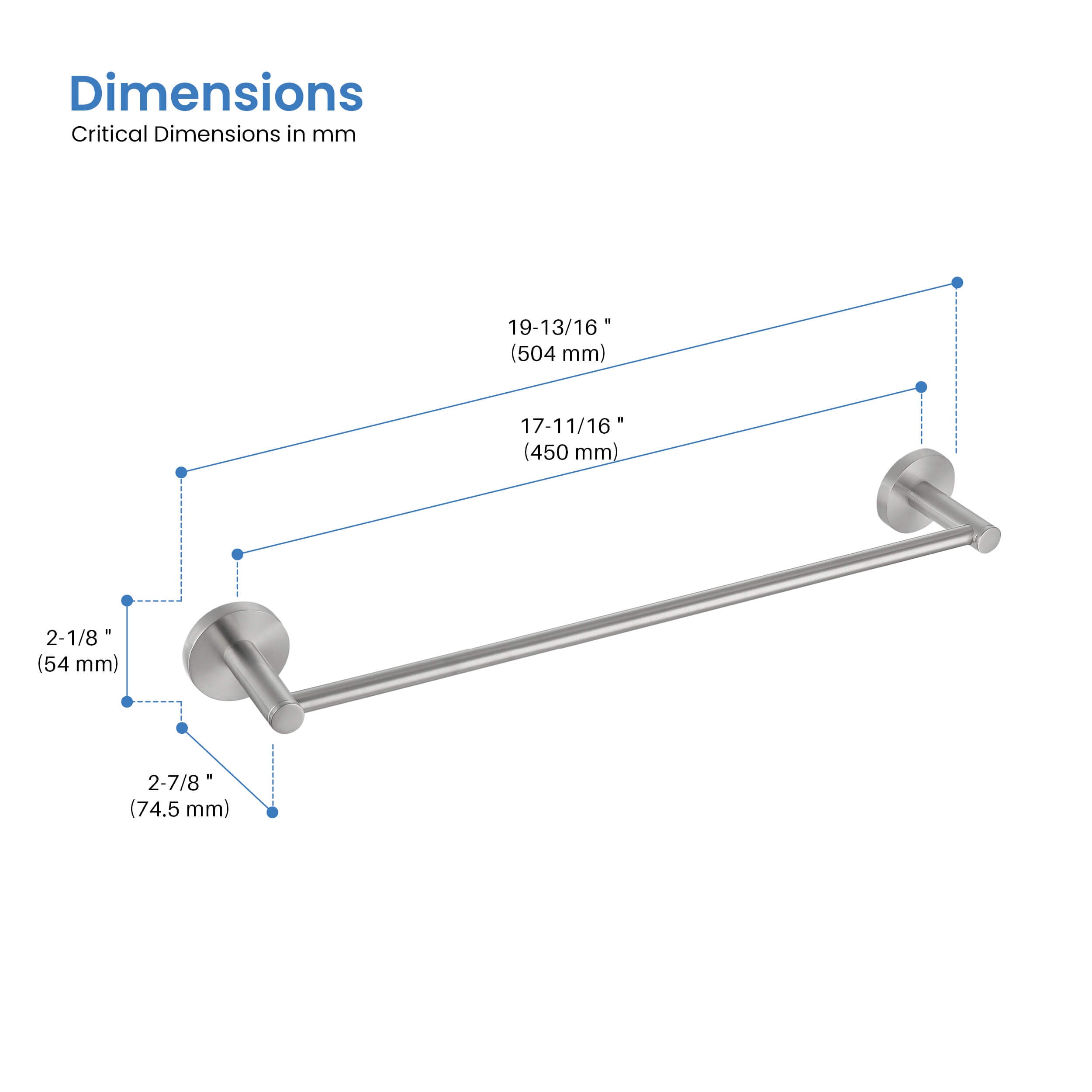 Halo Bathroom 18" Towel Bar