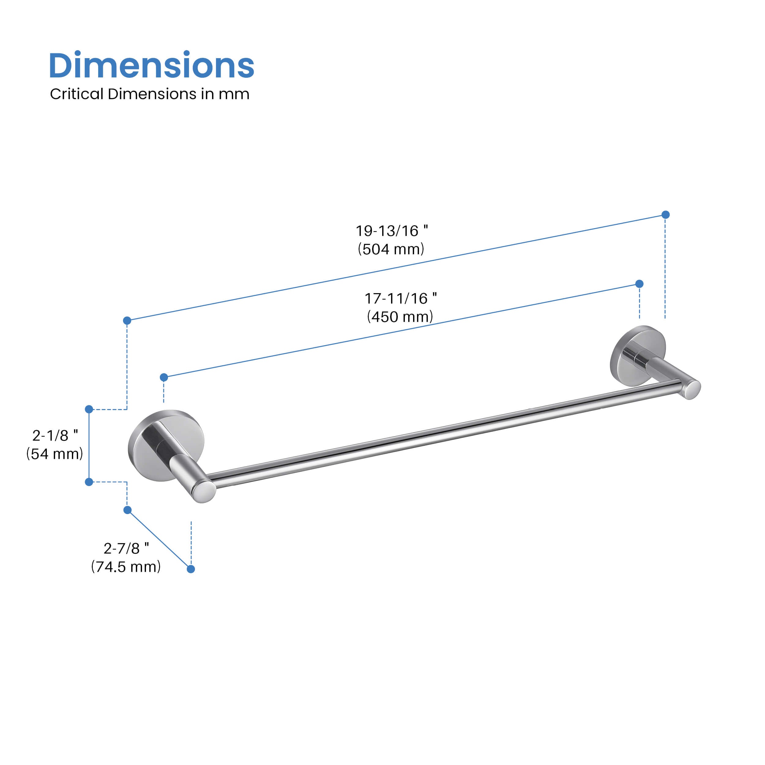 Halo Bathroom 18" Towel Bar