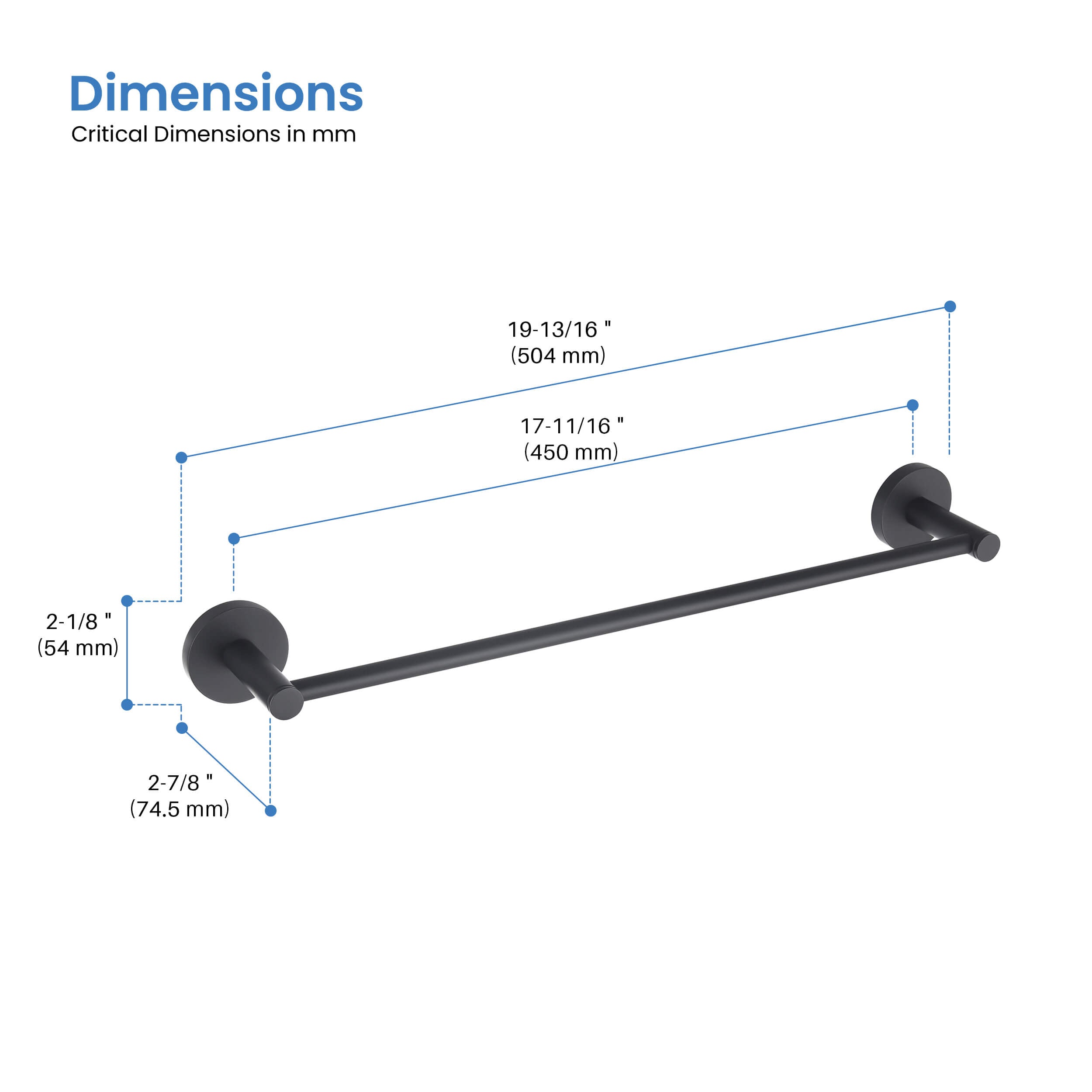 Halo Bathroom 18" Towel Bar