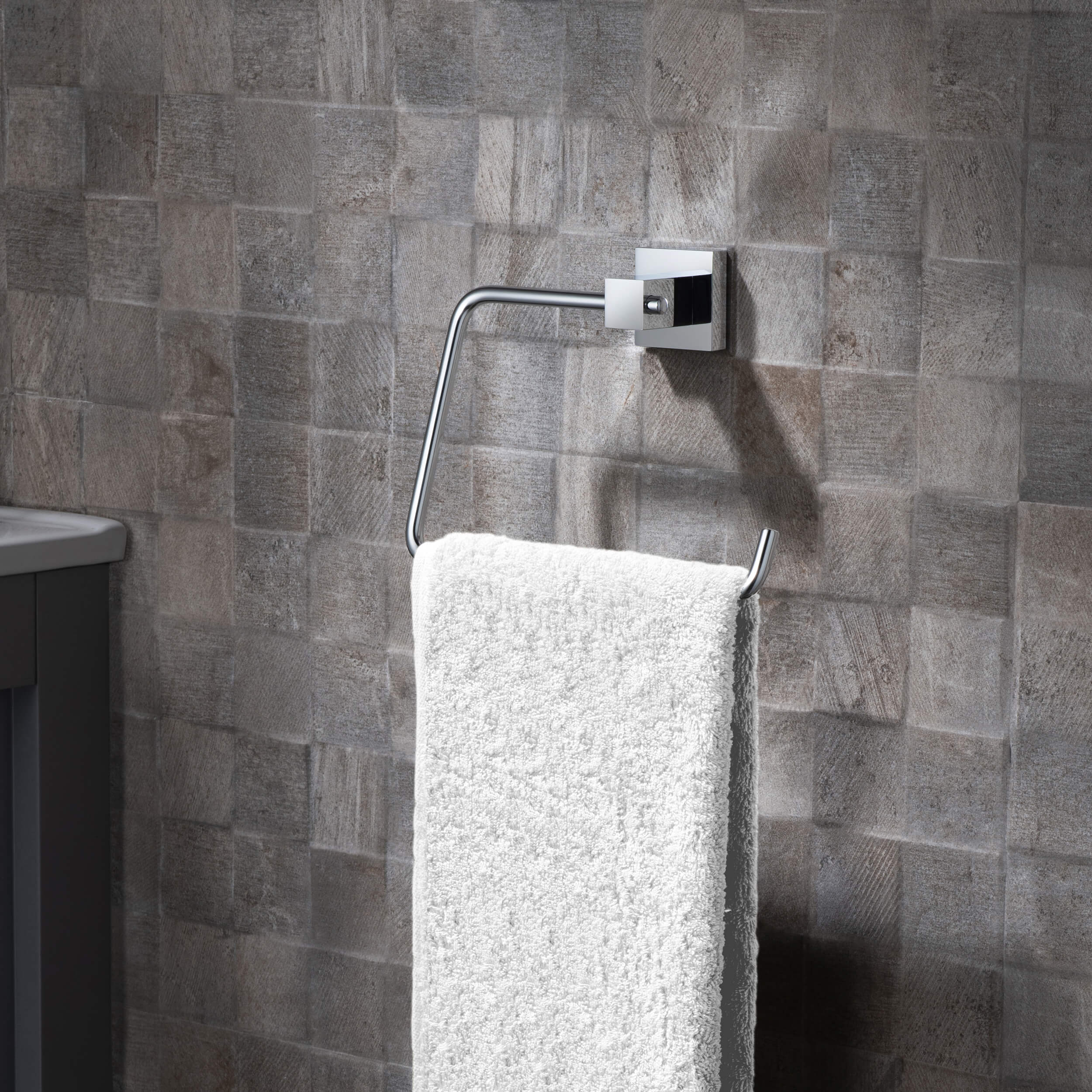 Quadra Bathroom Towel Ring
