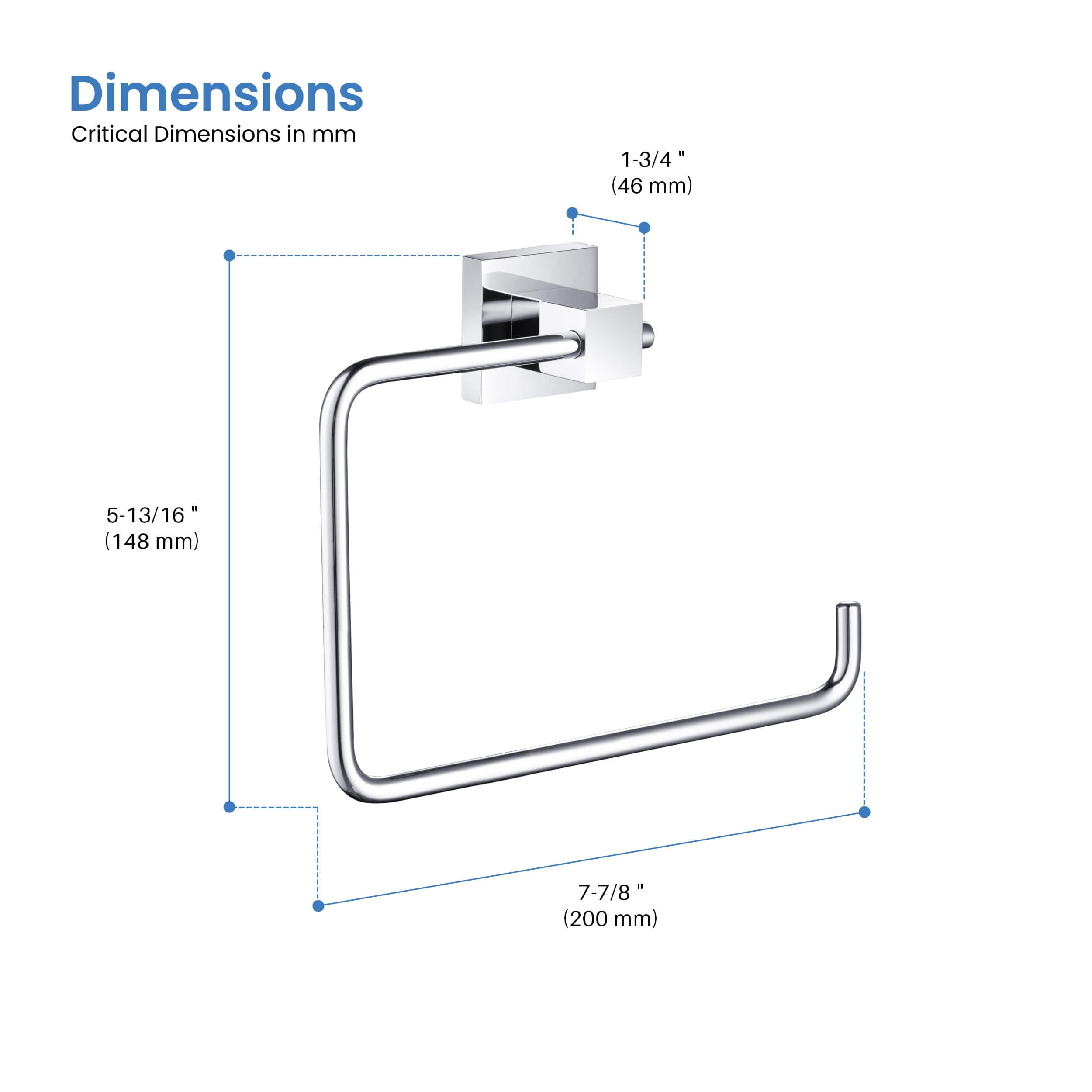Quadra Bathroom Towel Ring