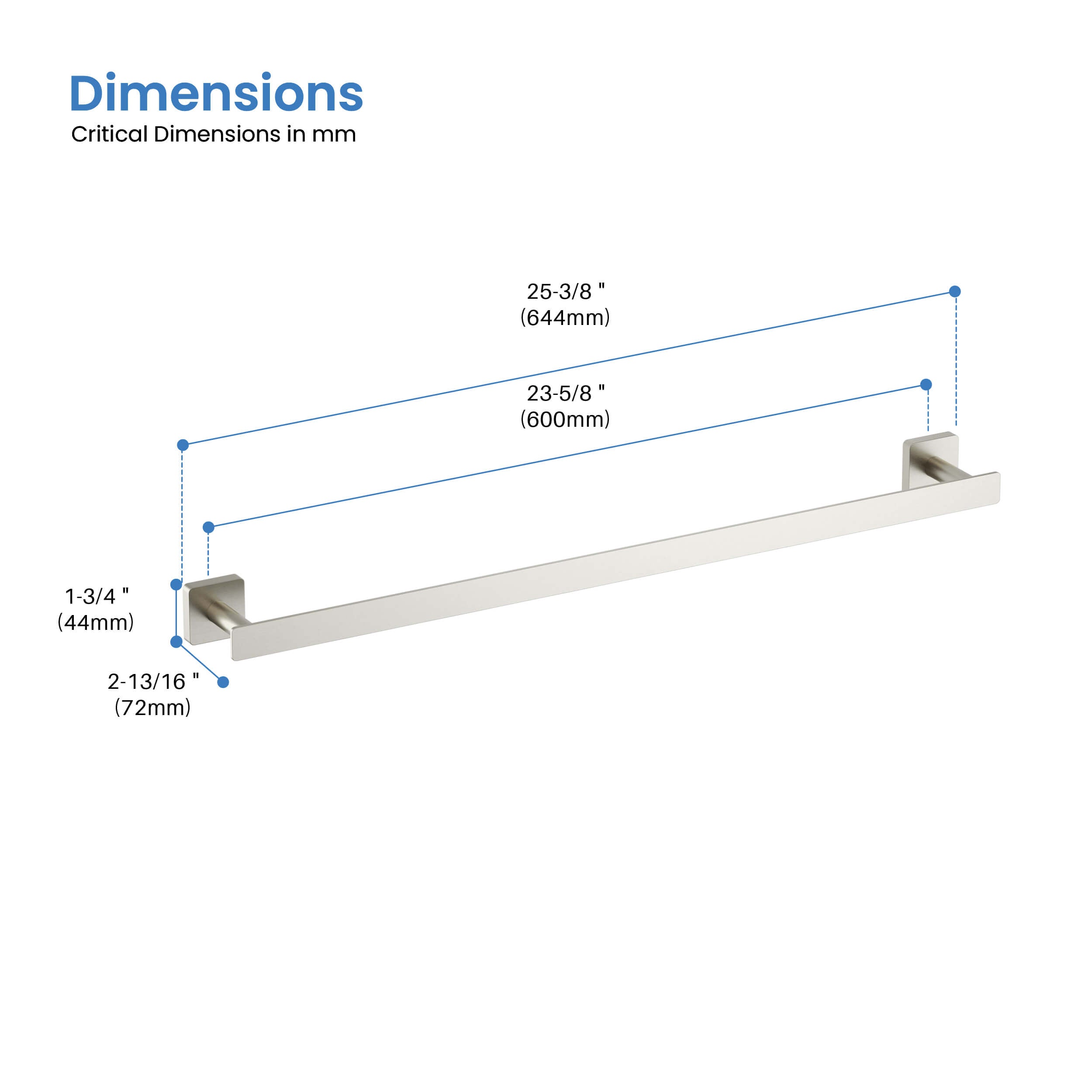 Fusion 24 inch Bathroom Towel Bar