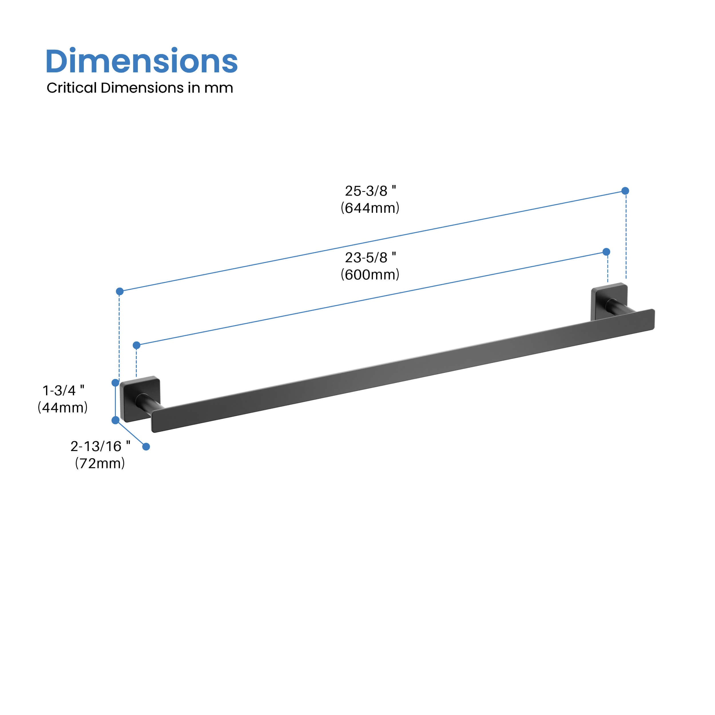 Fusion 24 inch Bathroom Towel Bar
