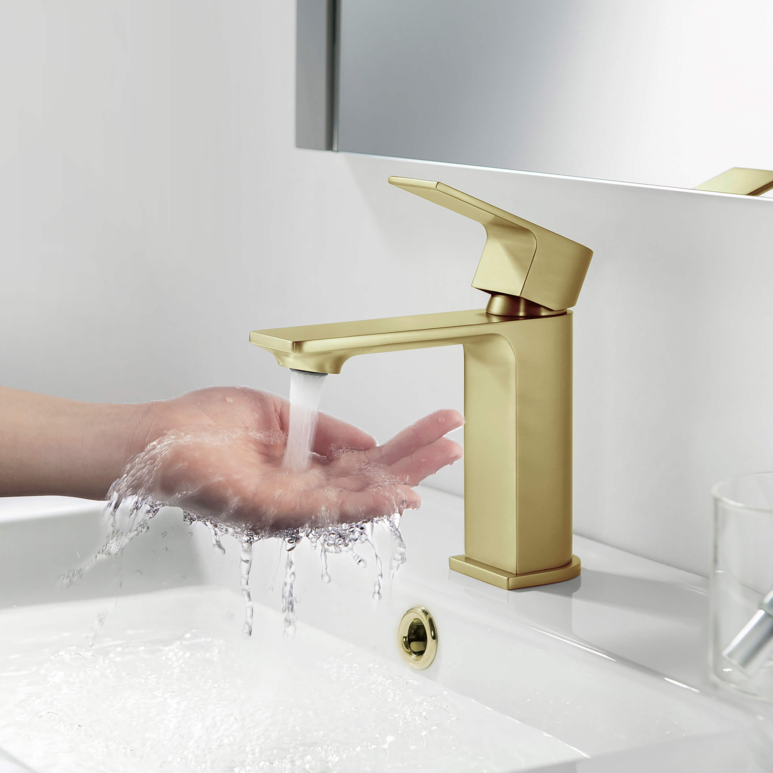 Aurora Single Handle Bathroom Vanity Sink Faucet with Pop Up Drain