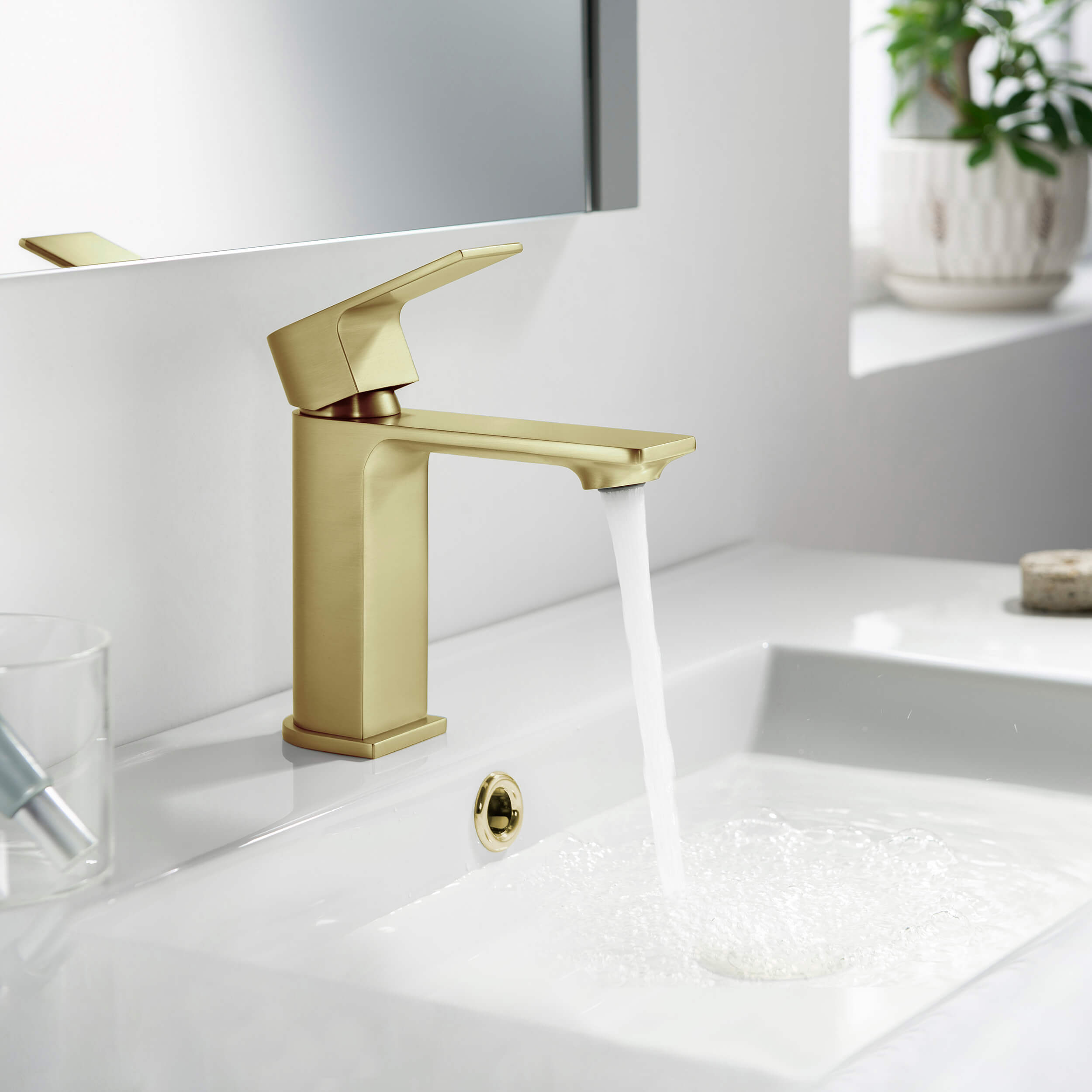 Aurora Single Handle Bathroom Vanity Sink Faucet with Pop Up Drain
