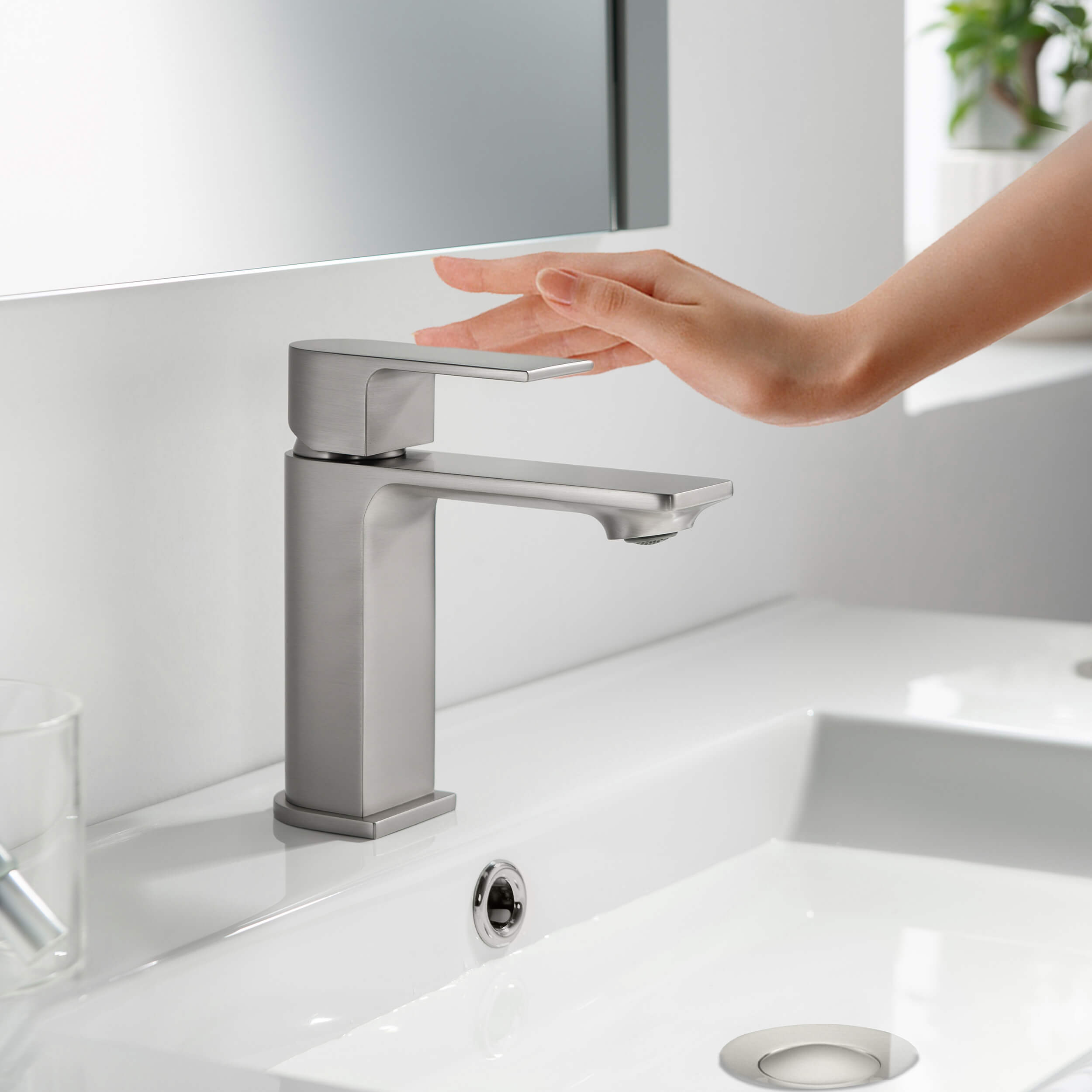 Aurora Single Handle Bathroom Vanity Sink Faucet with Pop Up Drain