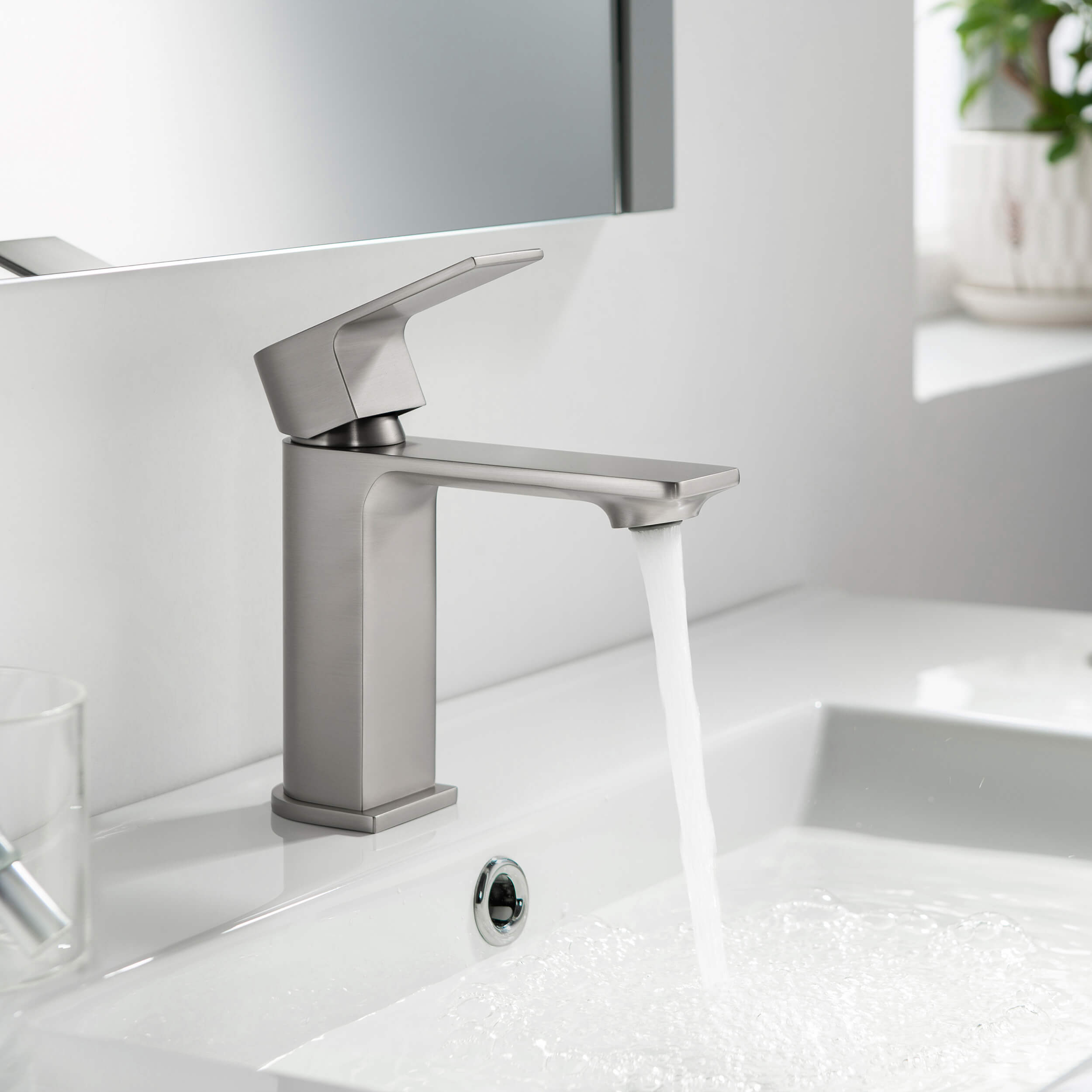 Aurora Single Handle Bathroom Vanity Sink Faucet with Pop Up Drain