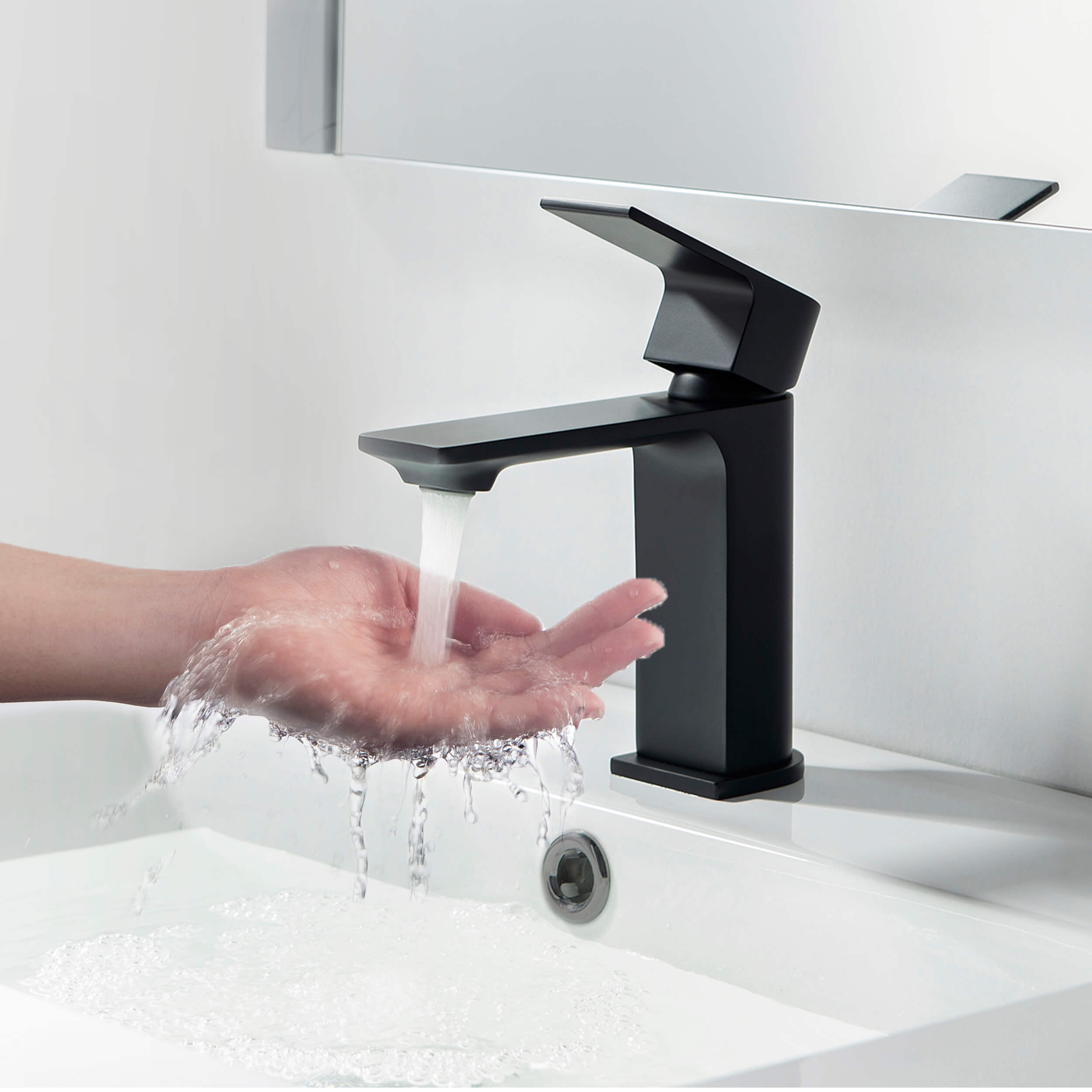 Aurora Single Handle Bathroom Vanity Sink Faucet with Pop Up Drain