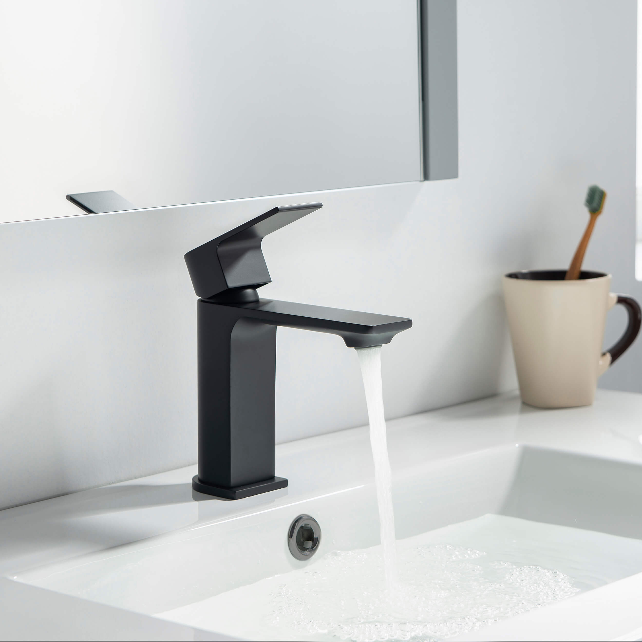 Aurora Single Handle Bathroom Vanity Sink Faucet with Pop Up Drain