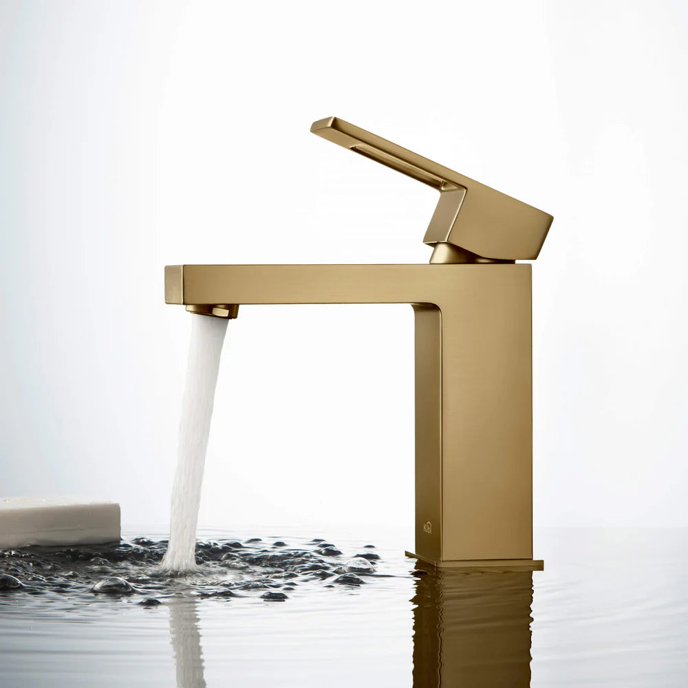 Quadra Single Handle Bathroom Vanity Sink Faucet with Pop Up Drain