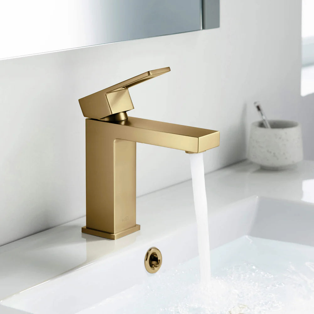 Quadra Single Handle Bathroom Vanity Sink Faucet with Pop Up Drain
