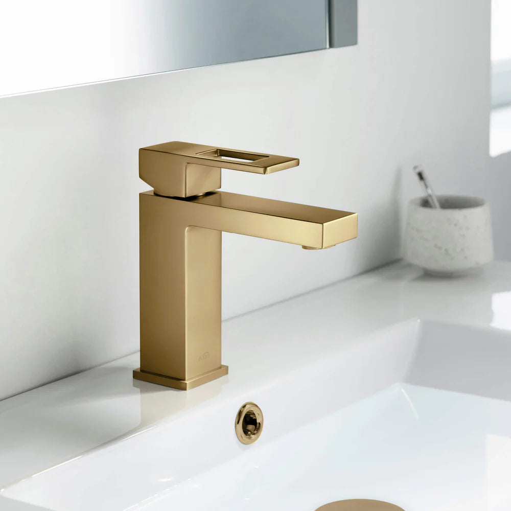 Quadra Single Handle Bathroom Vanity Sink Faucet with Pop Up Drain