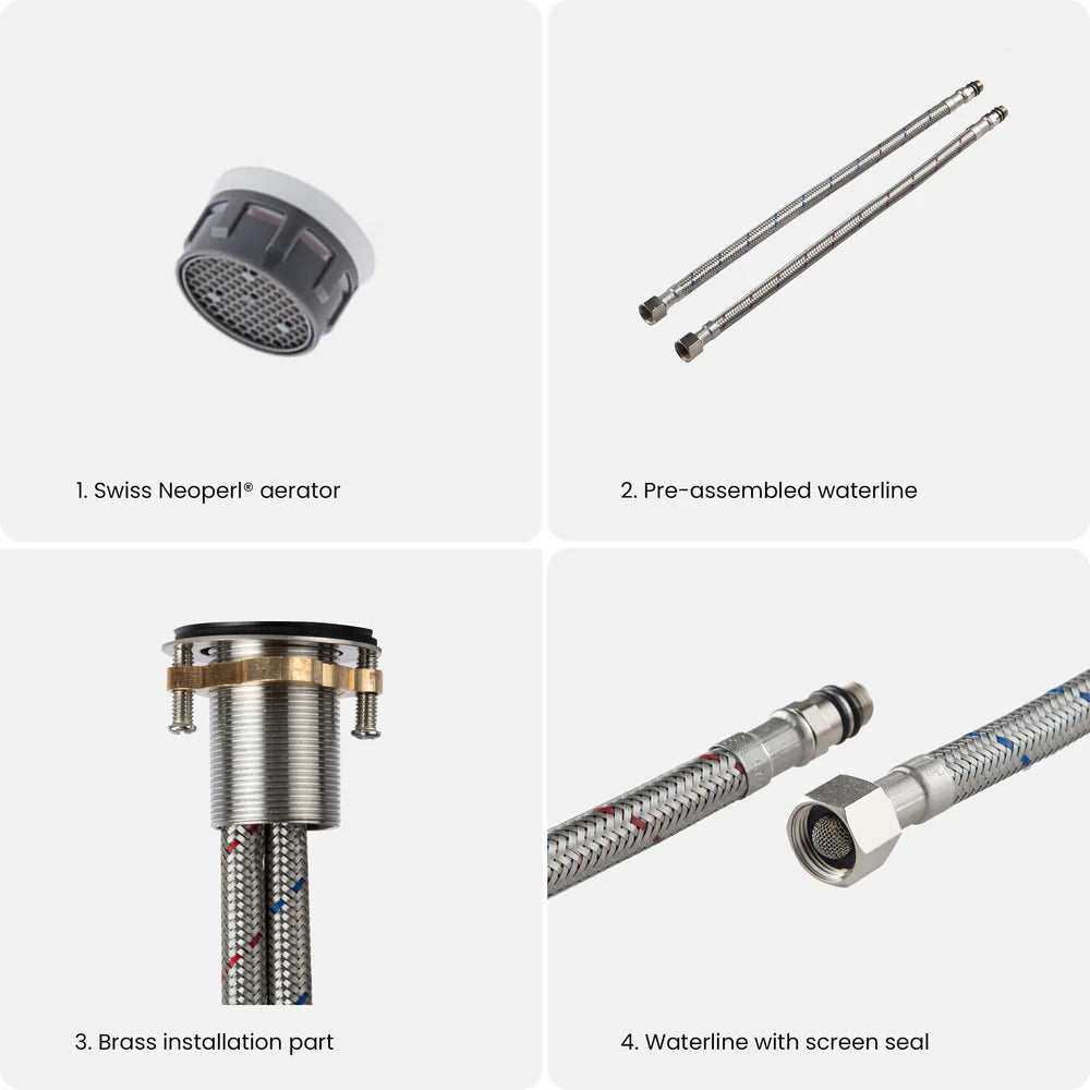 Quadra Single Handle Bathroom Vanity Sink Faucet with Pop Up Drain