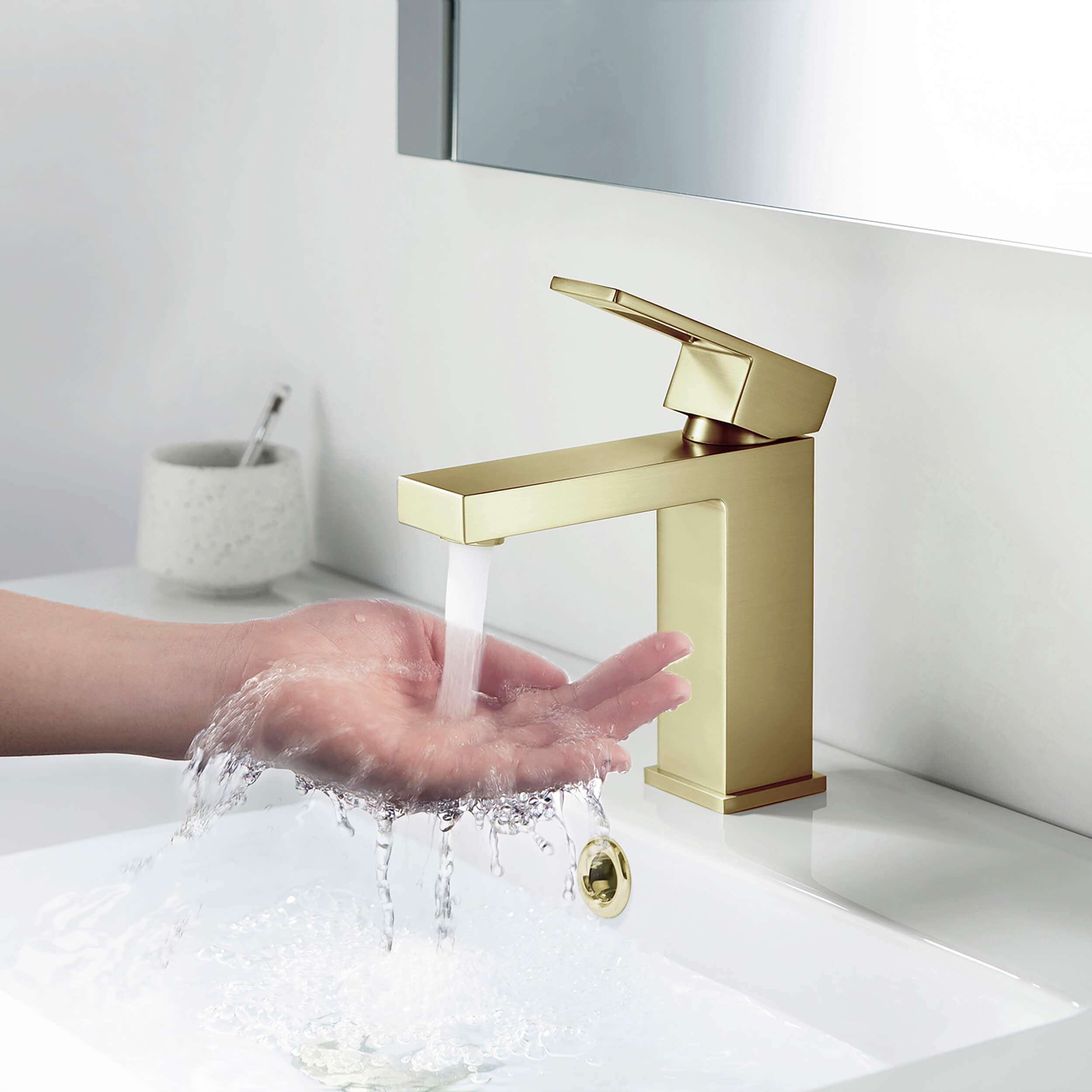 Quadra Single Handle Bathroom Vanity Sink Faucet with Pop Up Drain