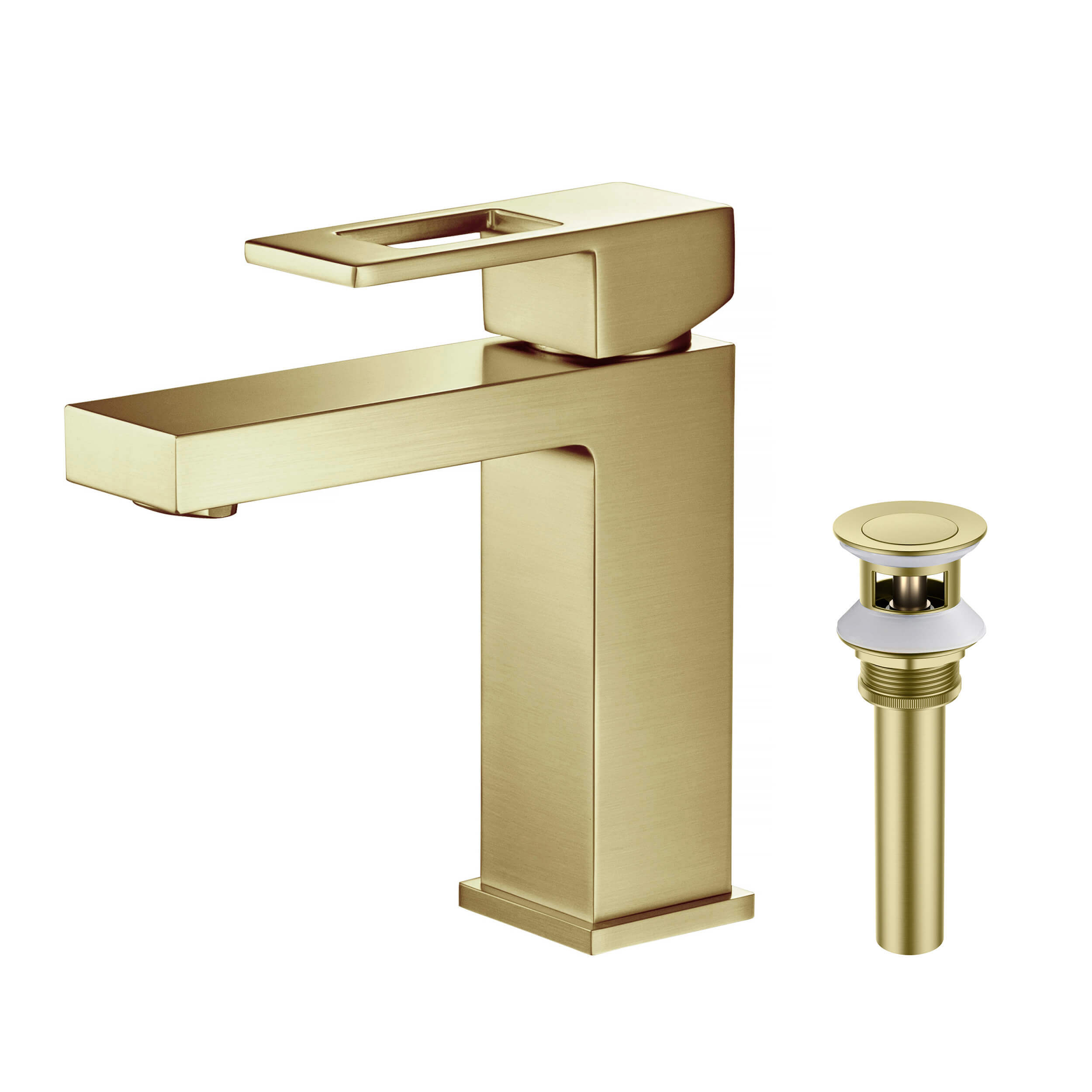 Quadra Single Handle Bathroom Vanity Sink Faucet with Pop Up Drain