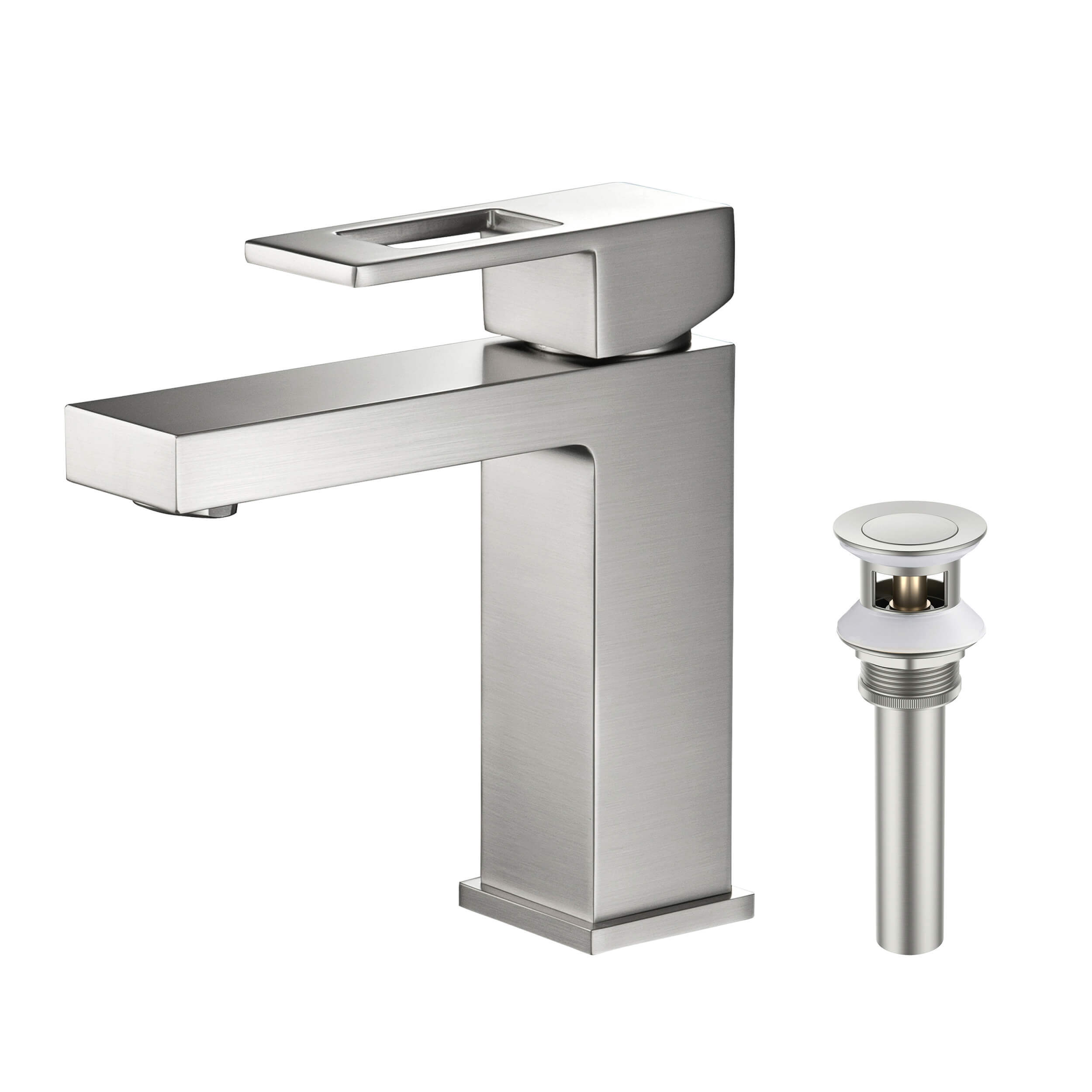 Quadra Single Handle Bathroom Vanity Sink Faucet with Pop Up Drain