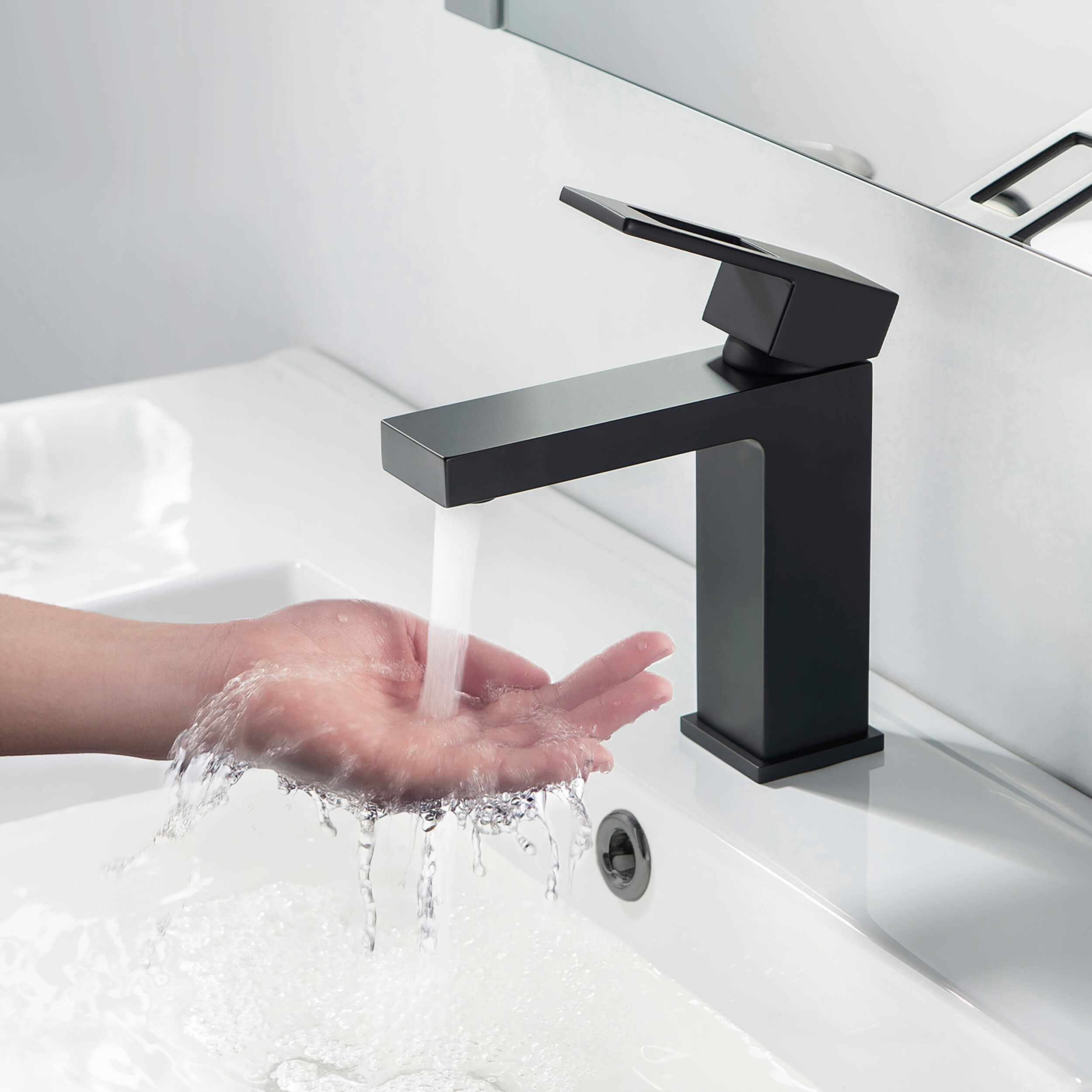 Quadra Single Handle Bathroom Vanity Sink Faucet with Pop Up Drain