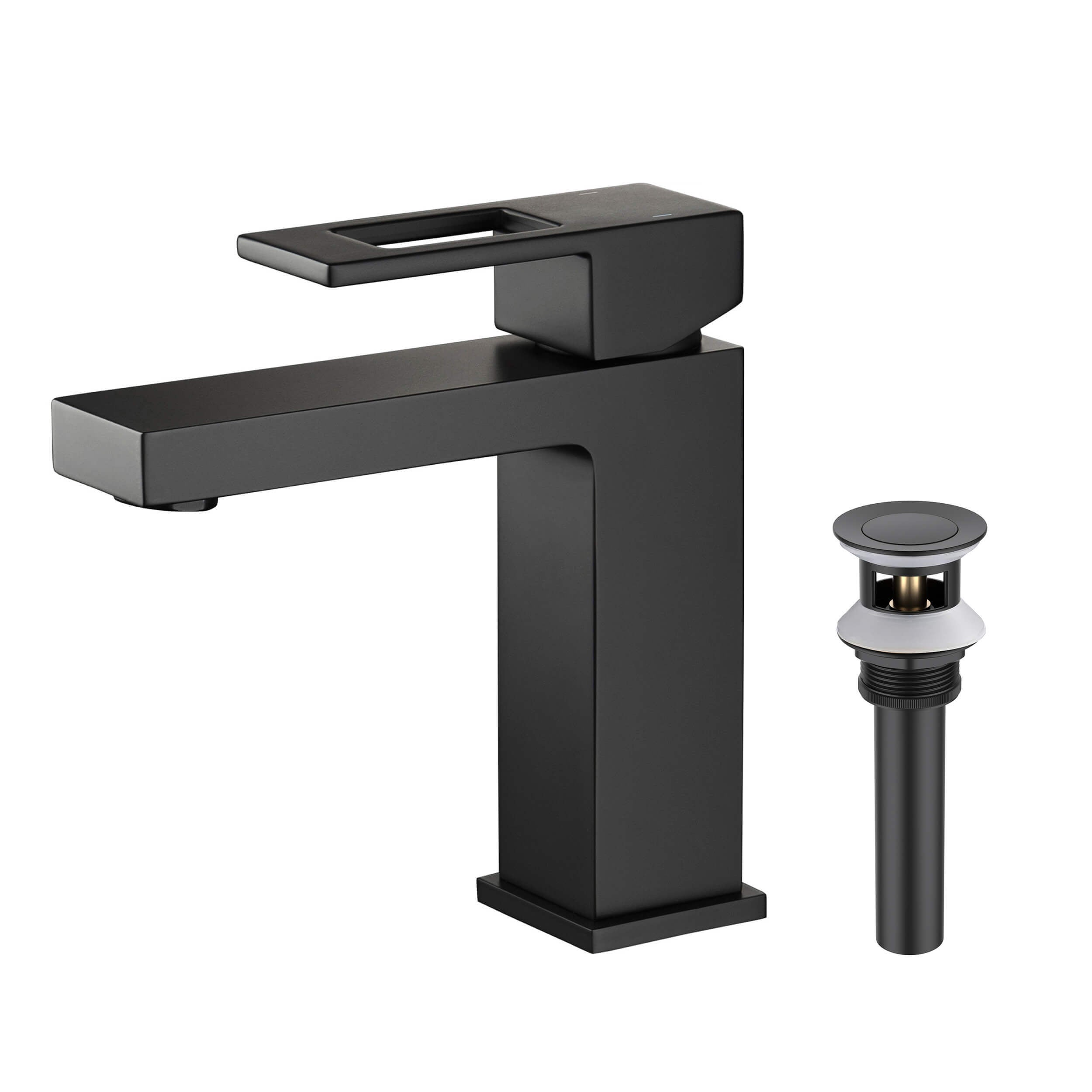 Quadra Single Handle Bathroom Vanity Sink Faucet with Pop Up Drain