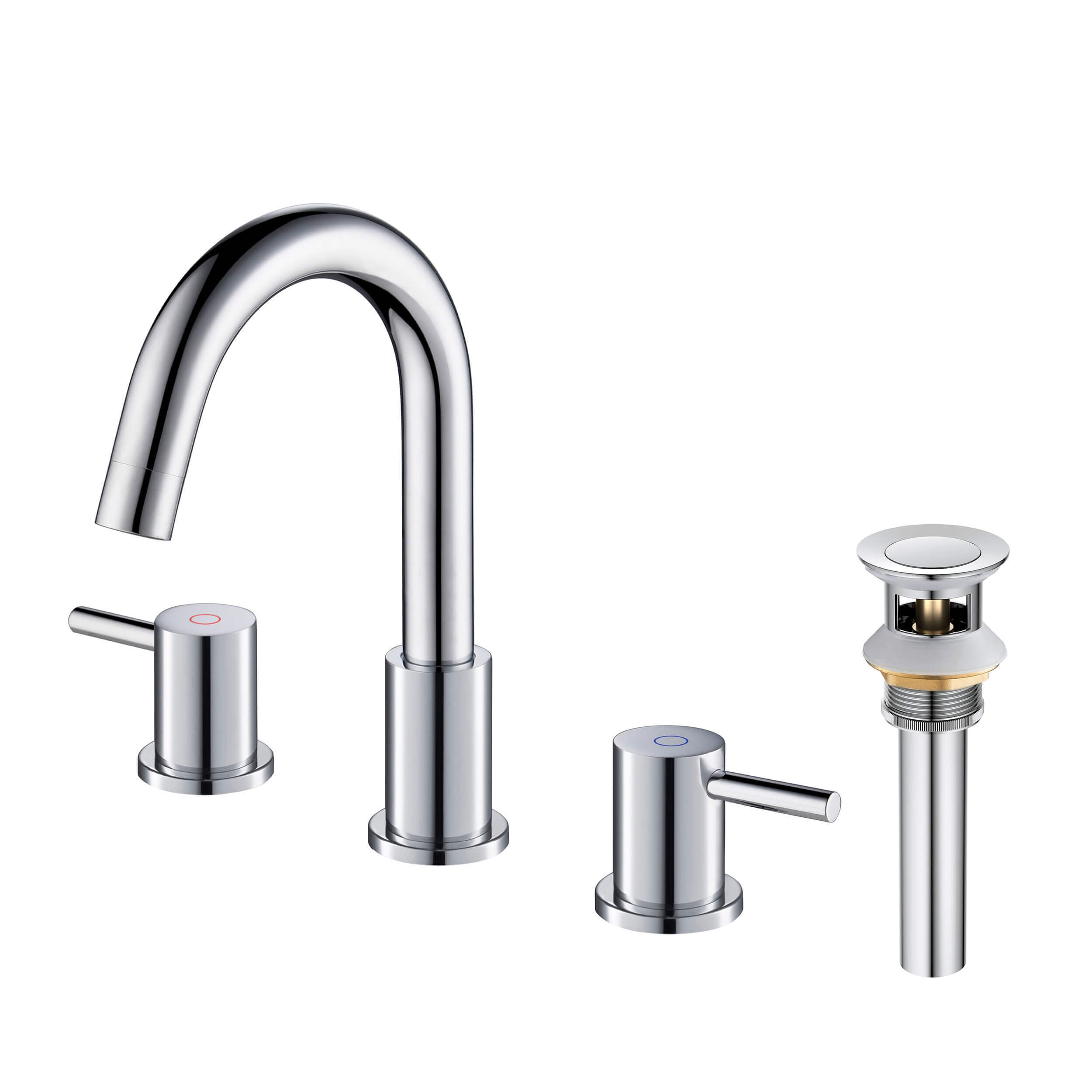 Halo 8" Widespread High-Arc Bathroom Sink Faucet with Drain Assembly