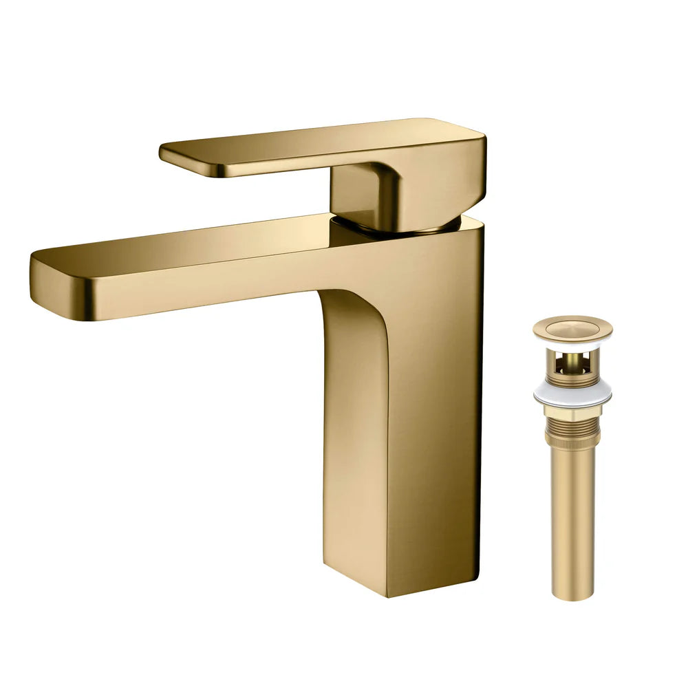 Fusion Single Handle Bathroom Vanity Sink Faucet with Pop Up Drain