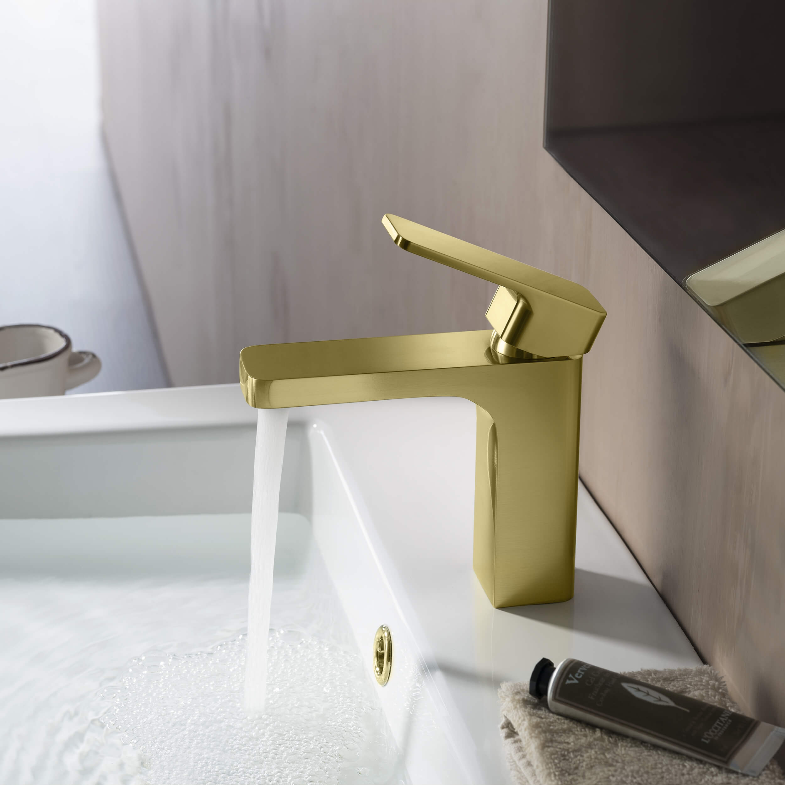 Fusion Single Handle Bathroom Vanity Sink Faucet with Pop Up Drain