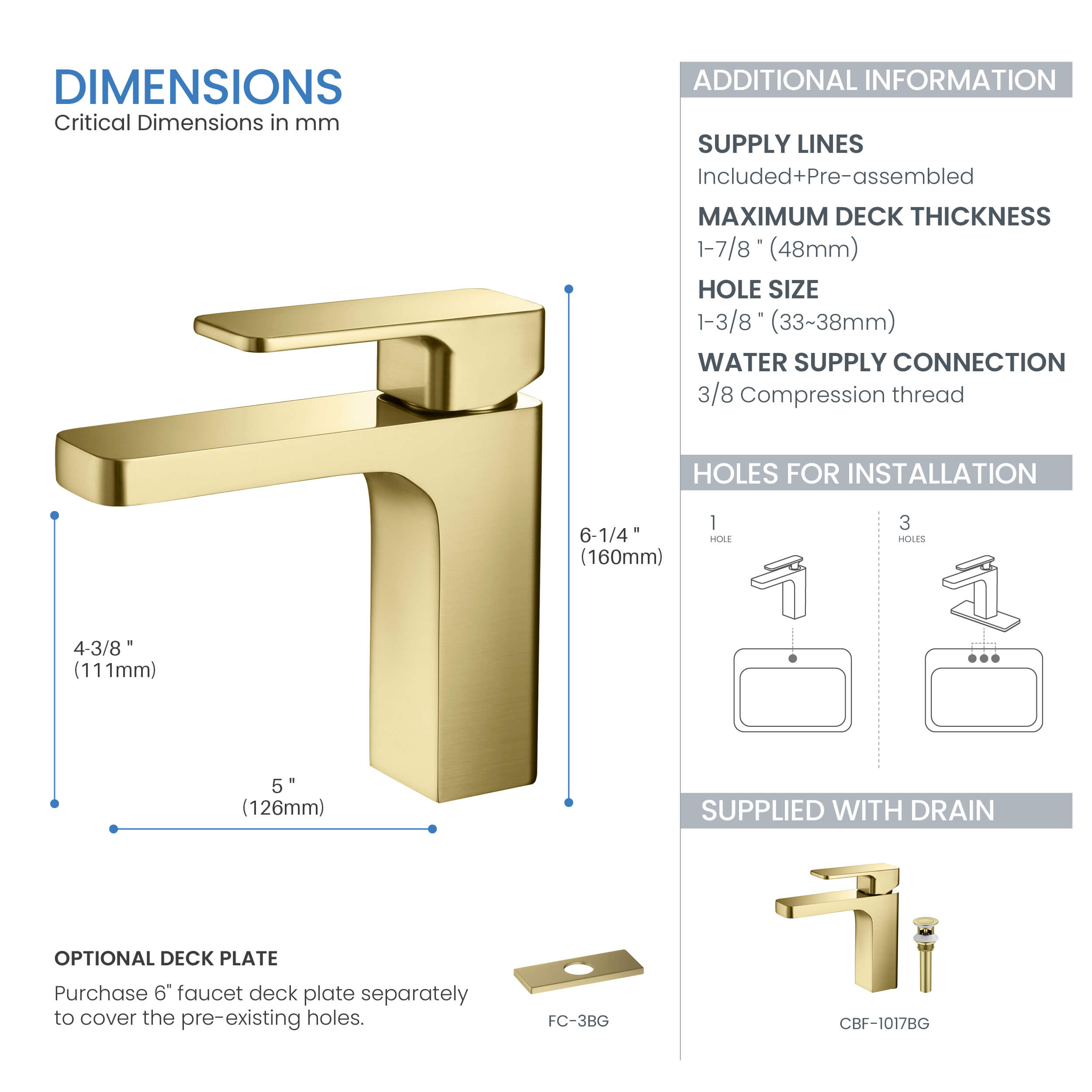 Fusion Single Handle Bathroom Vanity Sink Faucet with Pop Up Drain