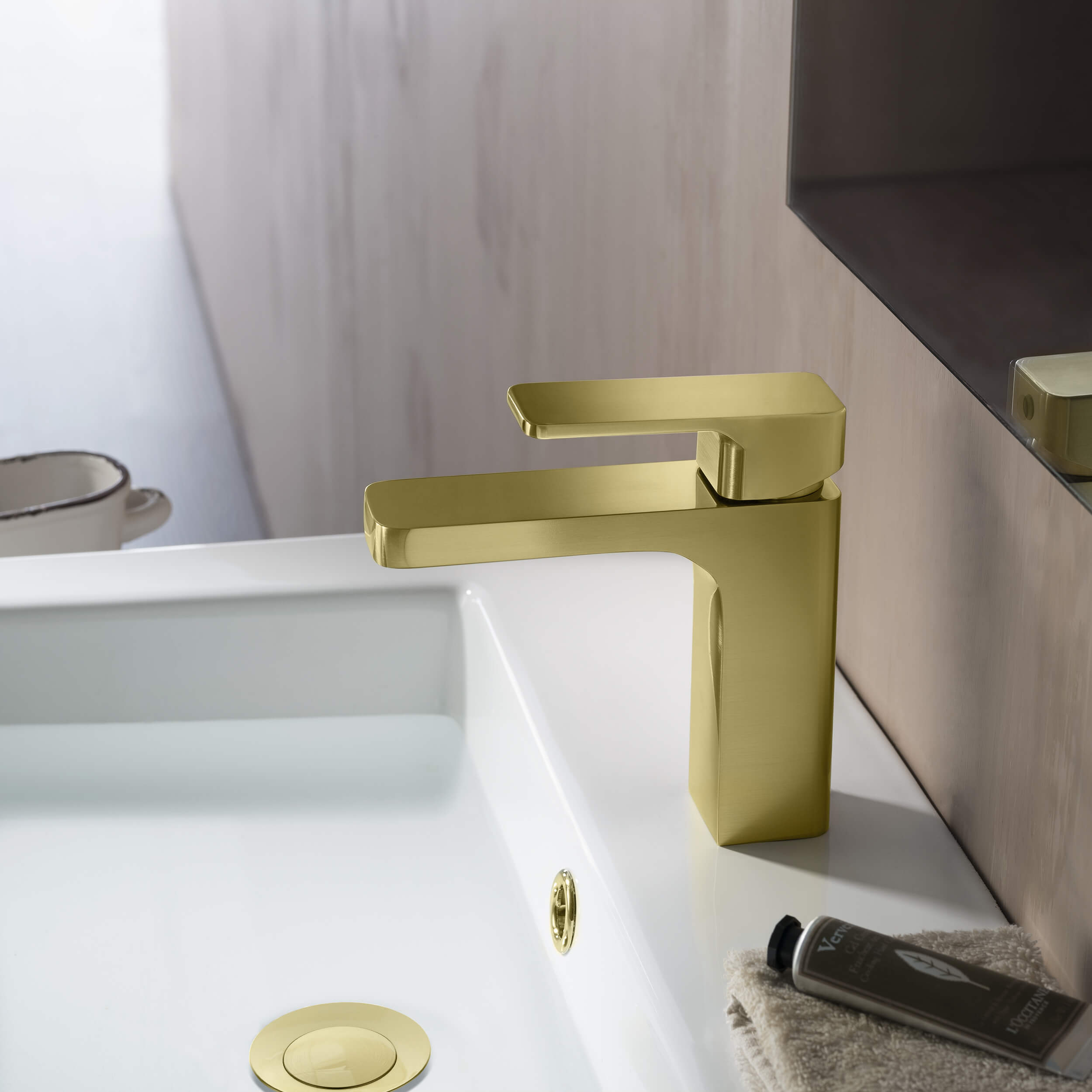 Fusion Single Handle Bathroom Vanity Sink Faucet with Pop Up Drain