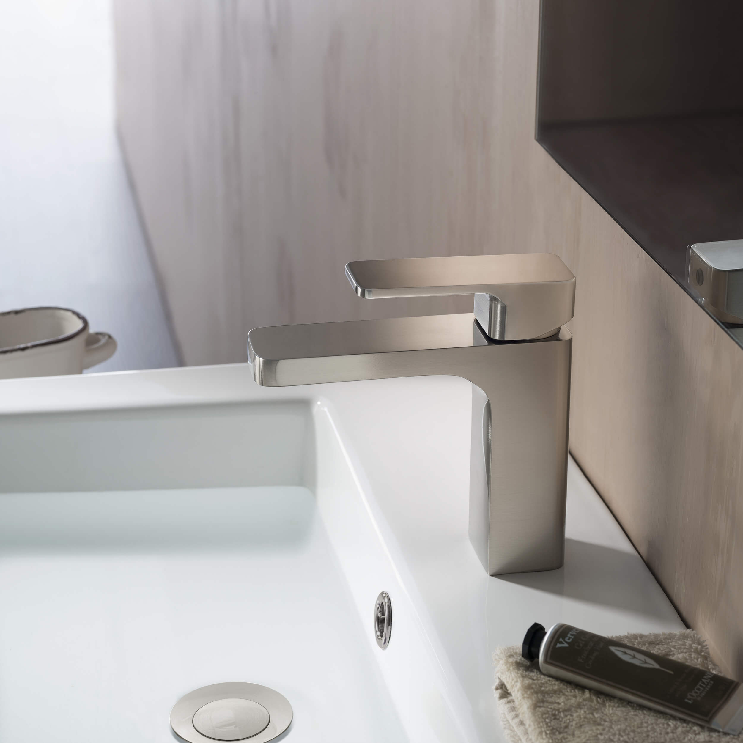 Fusion Single Handle Bathroom Vanity Sink Faucet with Pop Up Drain