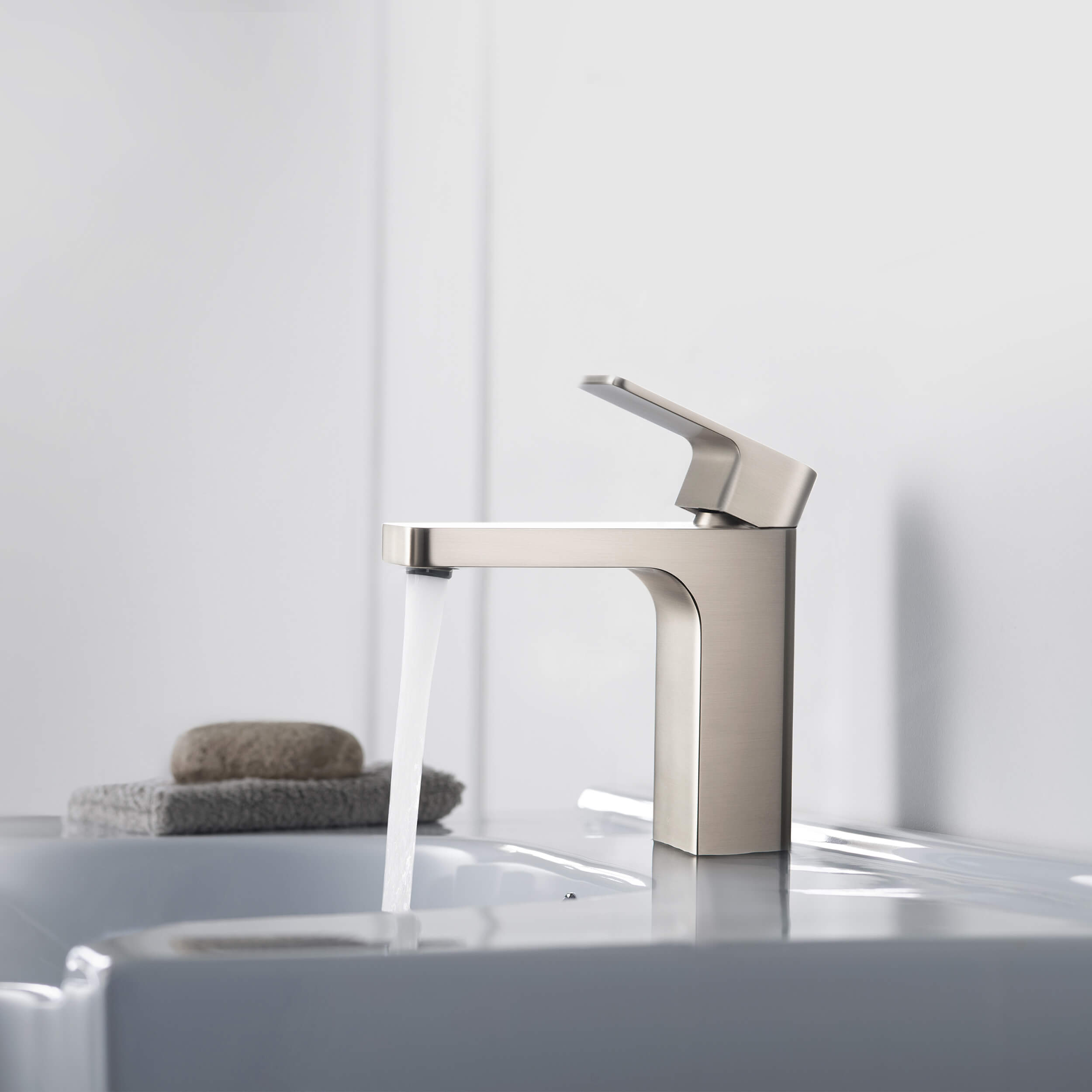 Fusion Single Handle Bathroom Vanity Sink Faucet with Pop Up Drain