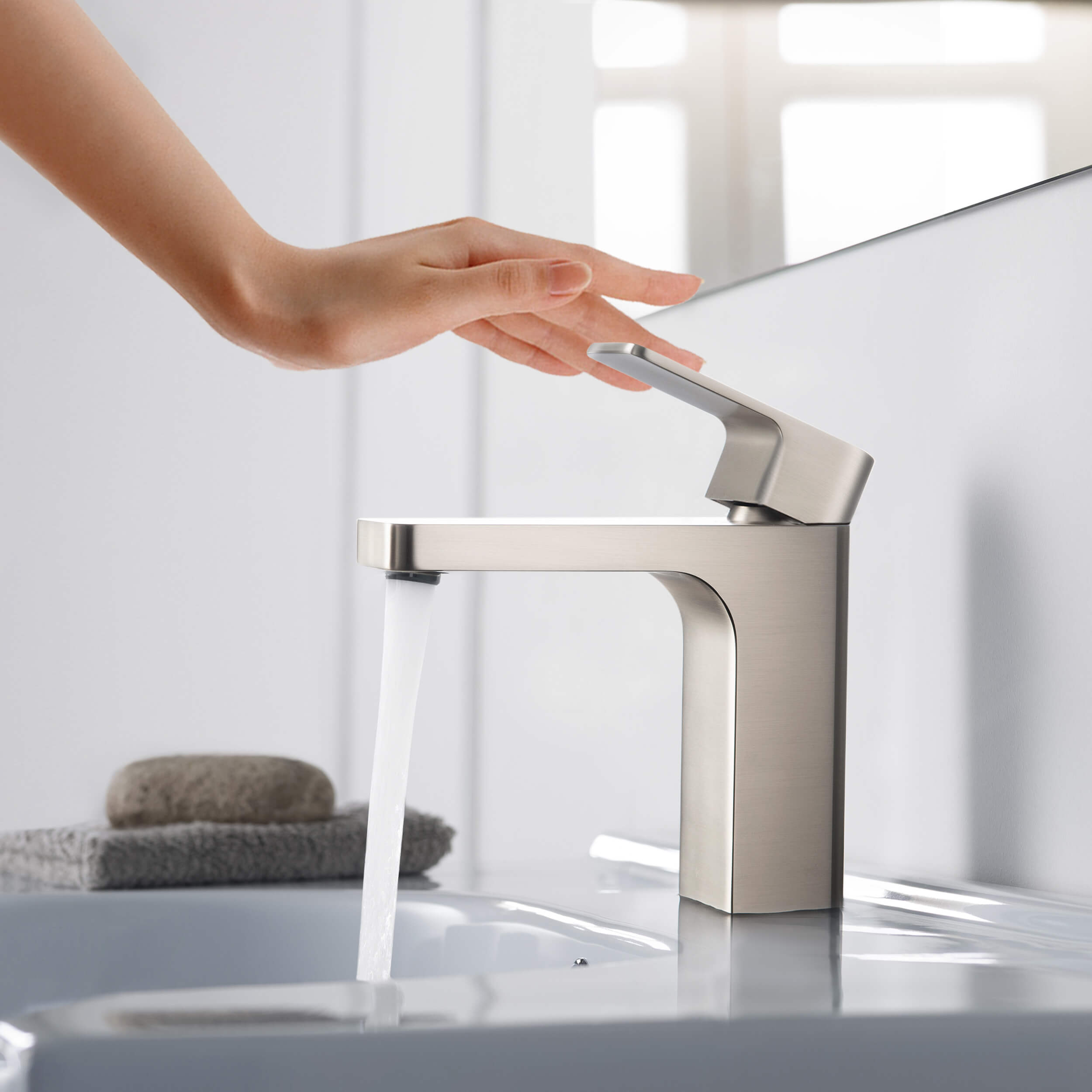 Fusion Single Handle Bathroom Vanity Sink Faucet with Pop Up Drain