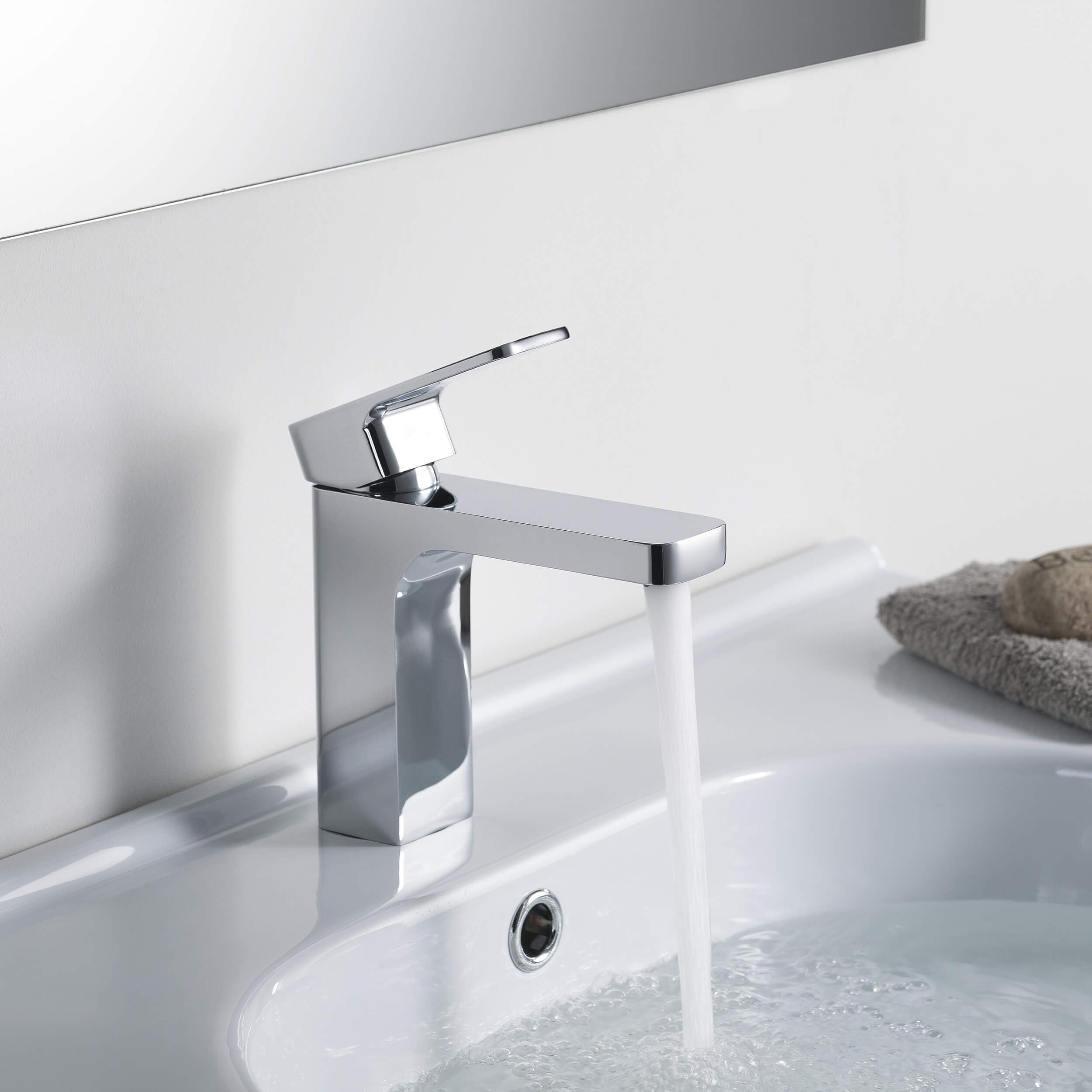 Fusion Single Handle Bathroom Vanity Sink Faucet with Pop Up Drain