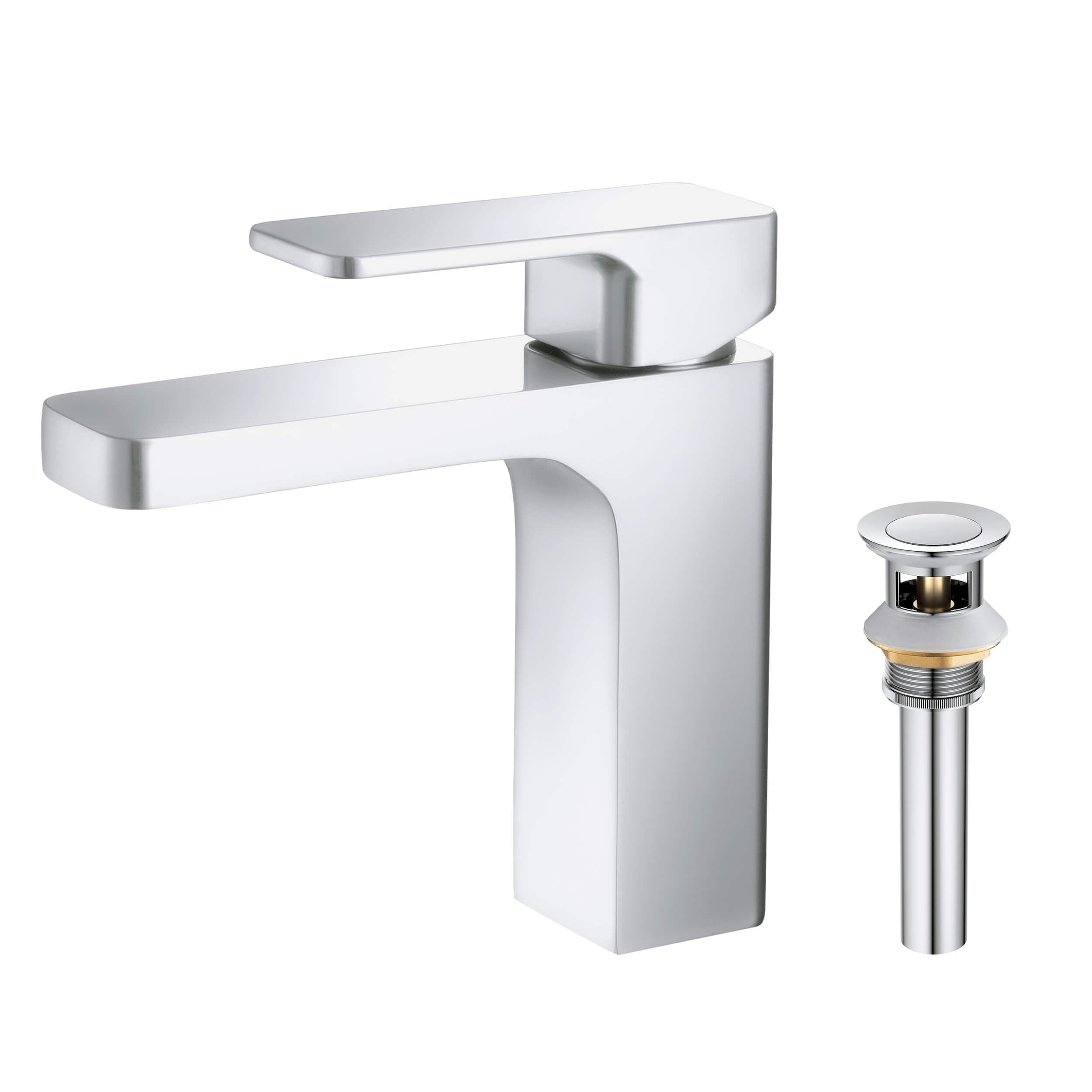 Fusion Single Handle Bathroom Vanity Sink Faucet with Pop Up Drain