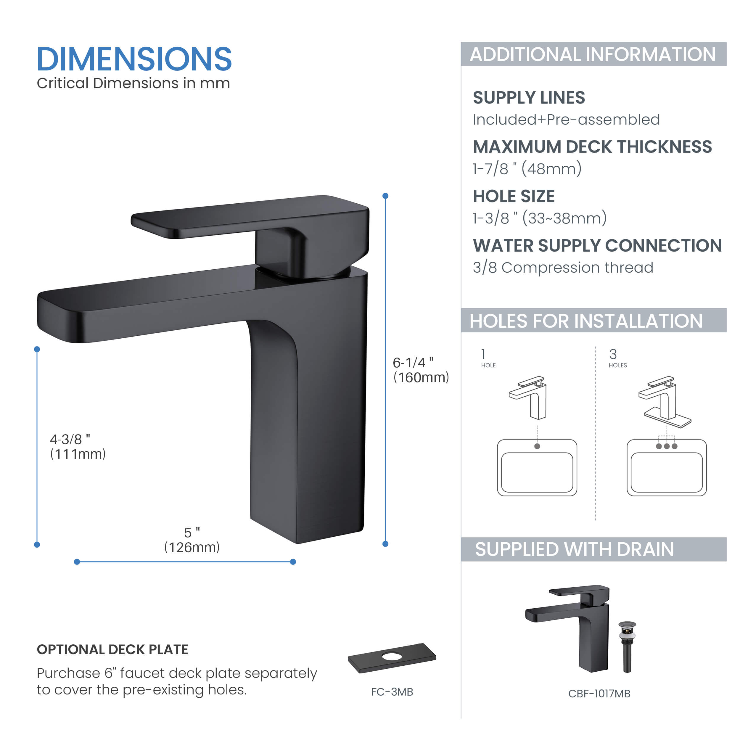Fusion Single Handle Bathroom Vanity Sink Faucet with Pop Up Drain