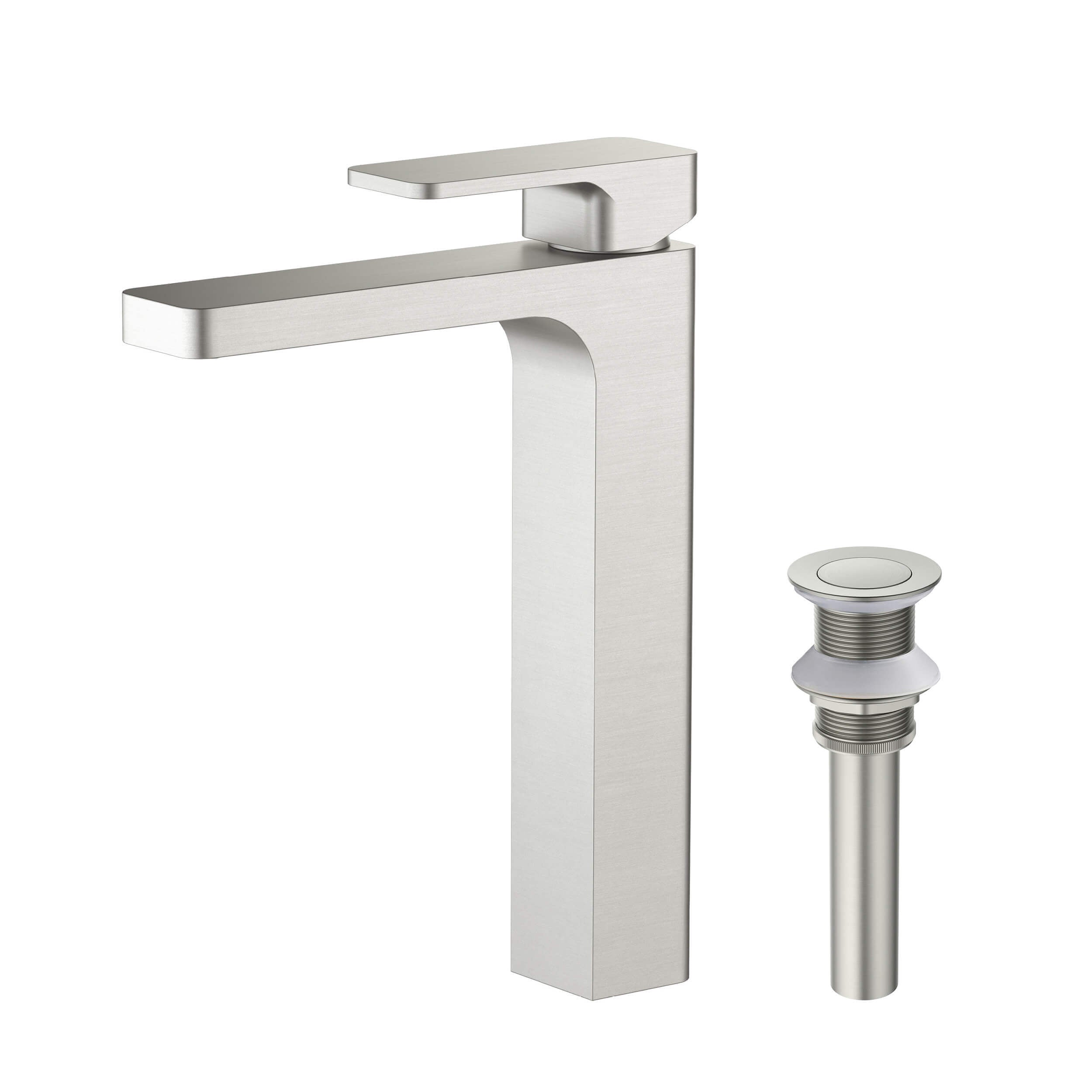 Fusion Single Handle Bathroom Vessel Sink Faucet with Pop Up Drain