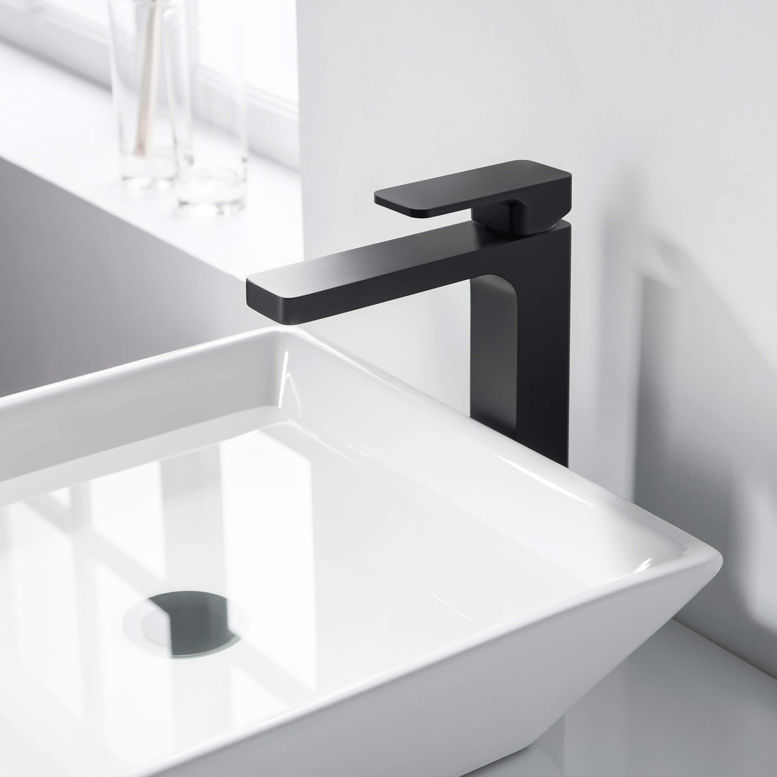 Fusion Single Handle Bathroom Vessel Sink Faucet with Pop Up Drain