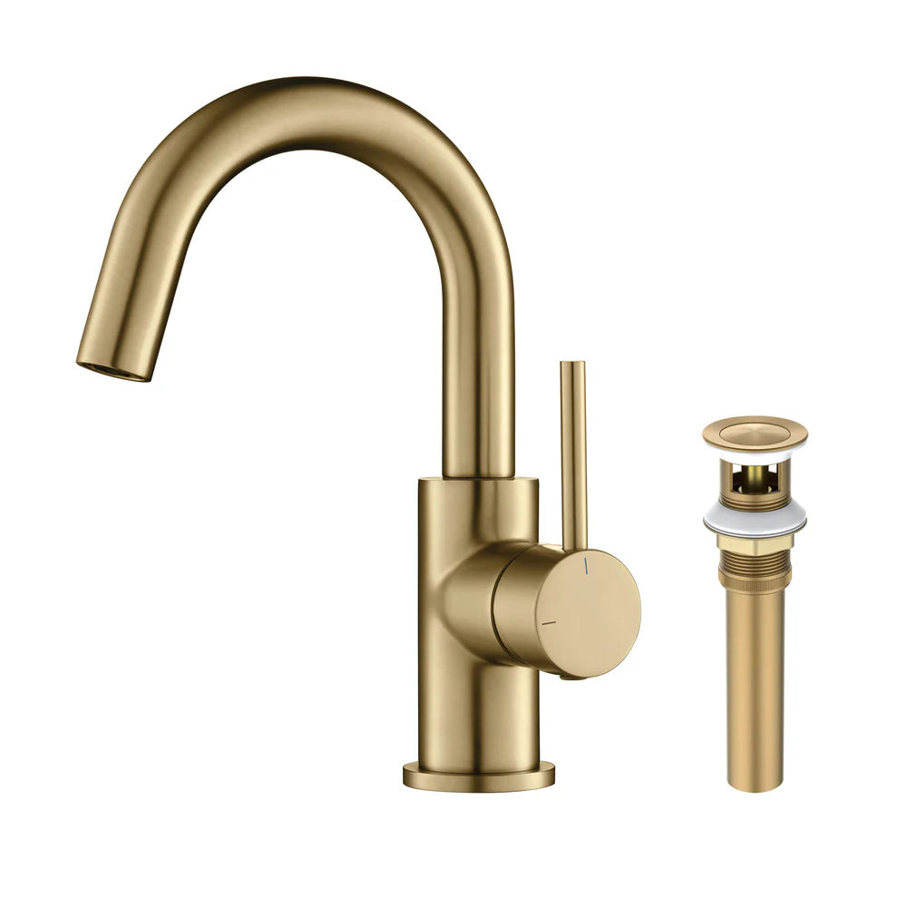 Halo Single Handle High-Arc Bathroom Sink Faucet with Pop Up Drain