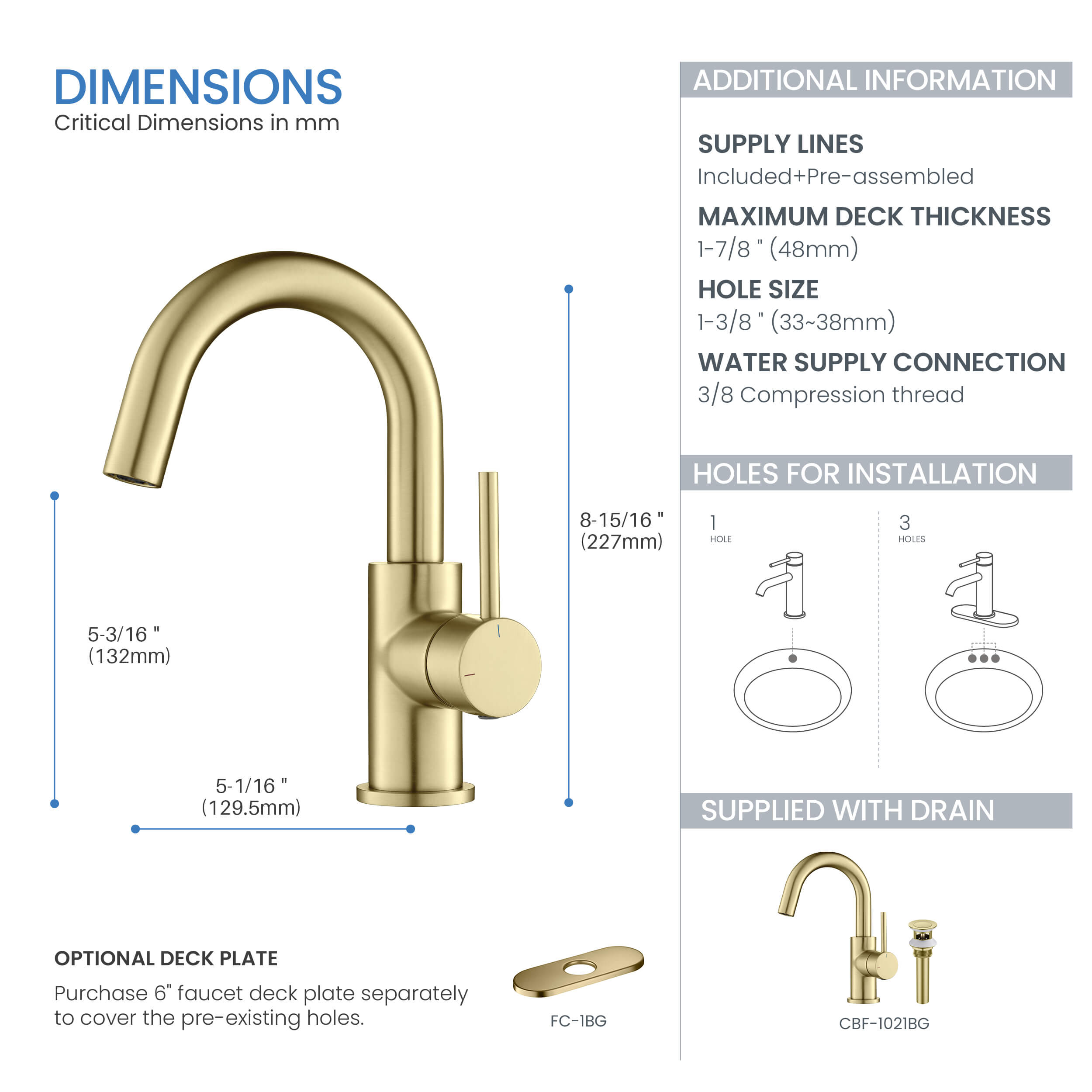 Halo Single Handle High-Arc Bathroom Sink Faucet with Pop Up Drain