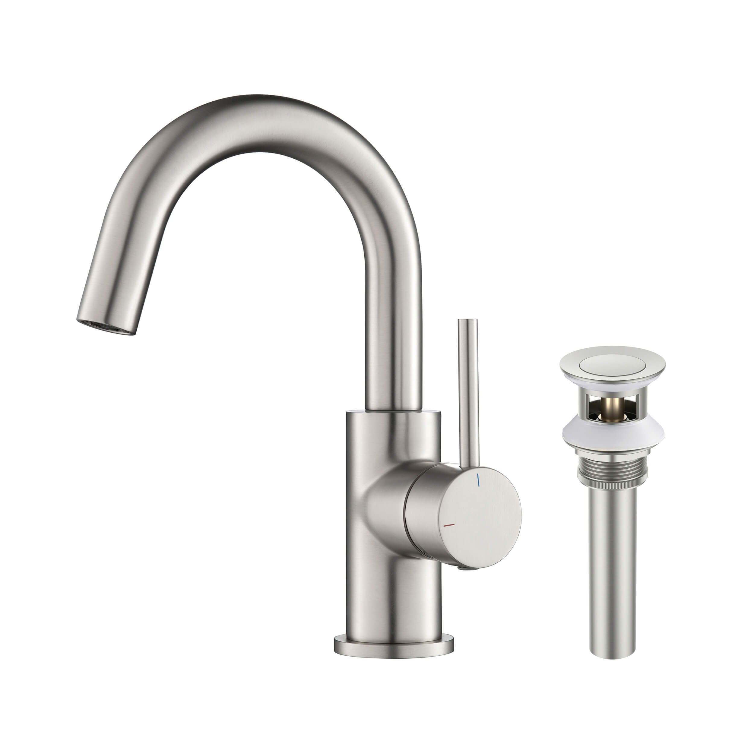 Halo Single Handle High-Arc Bathroom Sink Faucet with Pop Up Drain