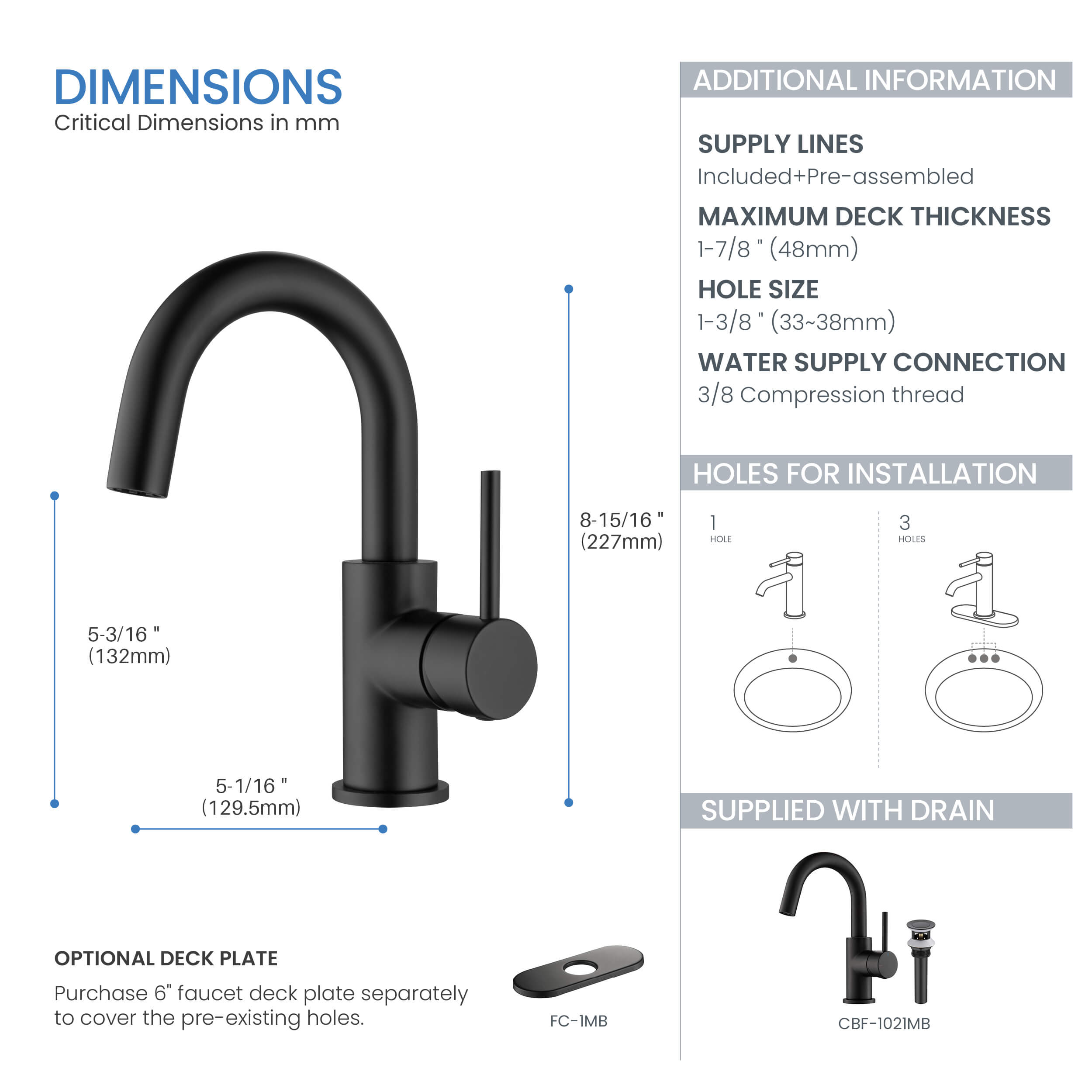 Halo Single Handle High-Arc Bathroom Sink Faucet with Pop Up Drain