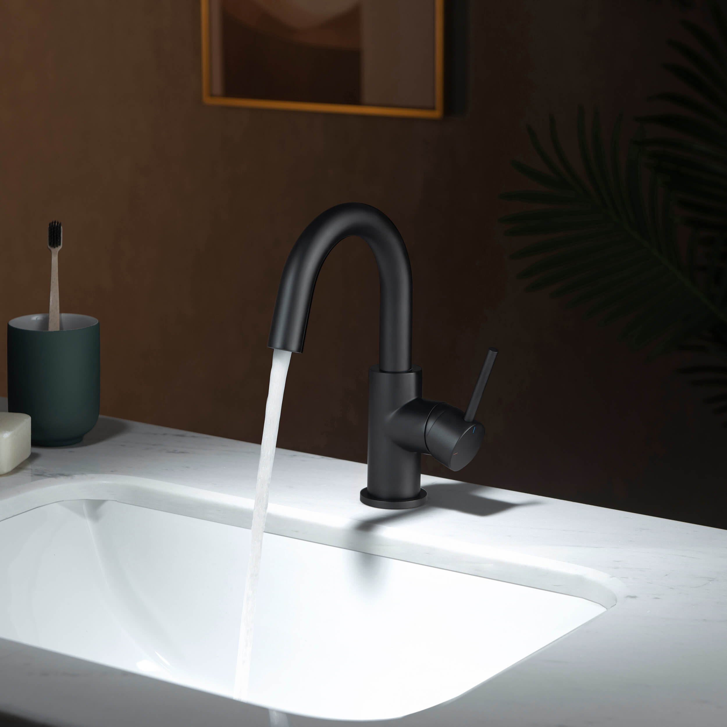 Halo Single Handle High-Arc Bathroom Sink Faucet with Pop Up Drain