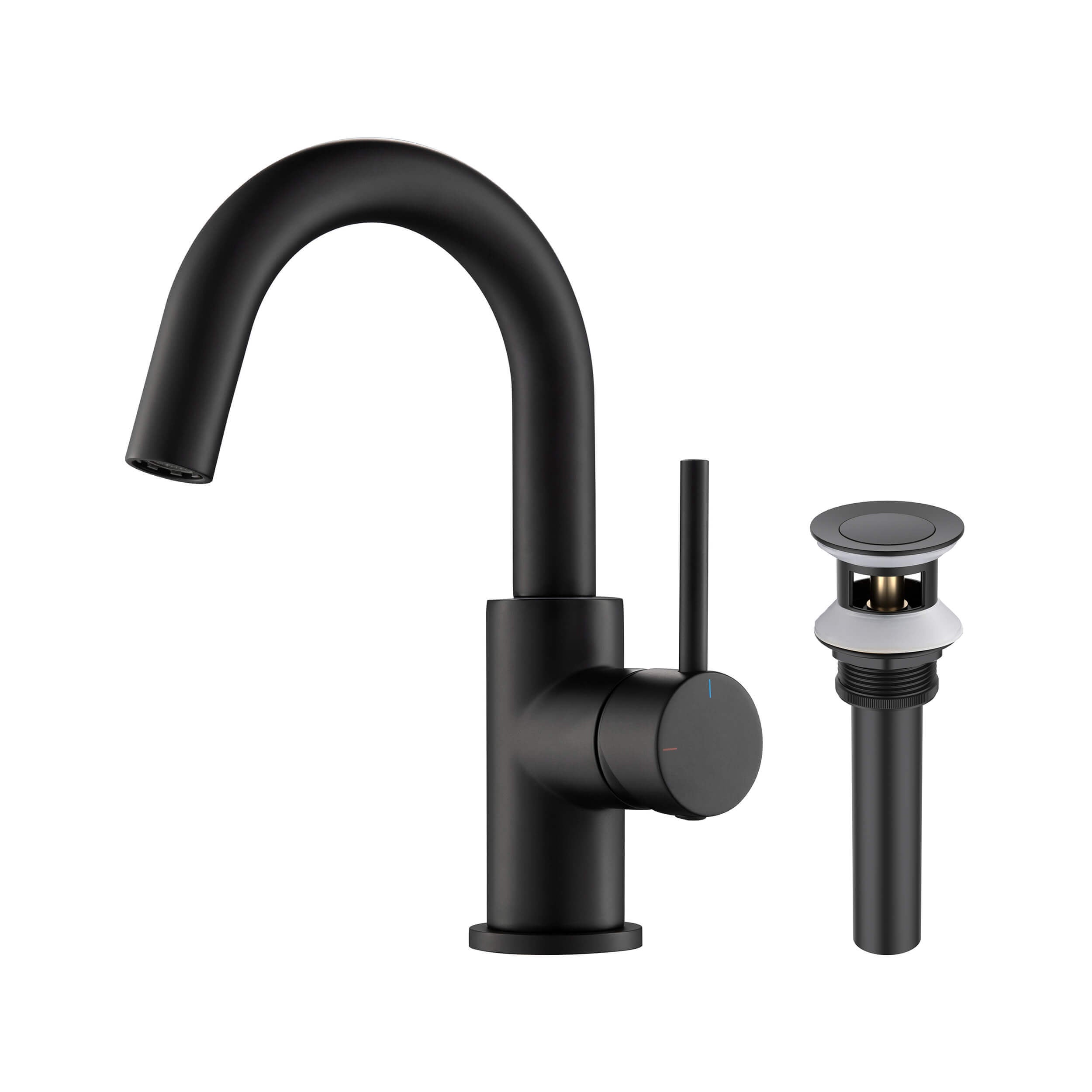 Halo Single Handle High-Arc Bathroom Sink Faucet with Pop Up Drain