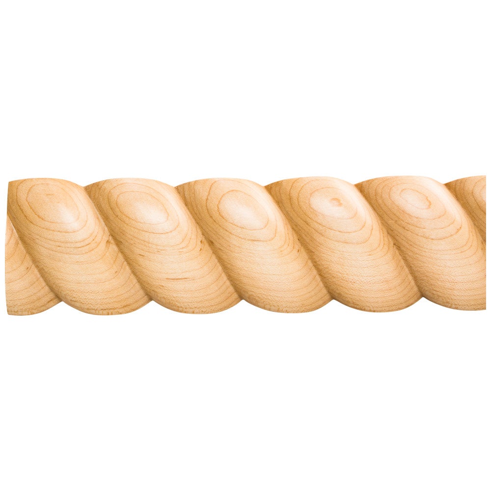 7/8" D x 2-11/16" H Cherry Rope Corner Moulding
