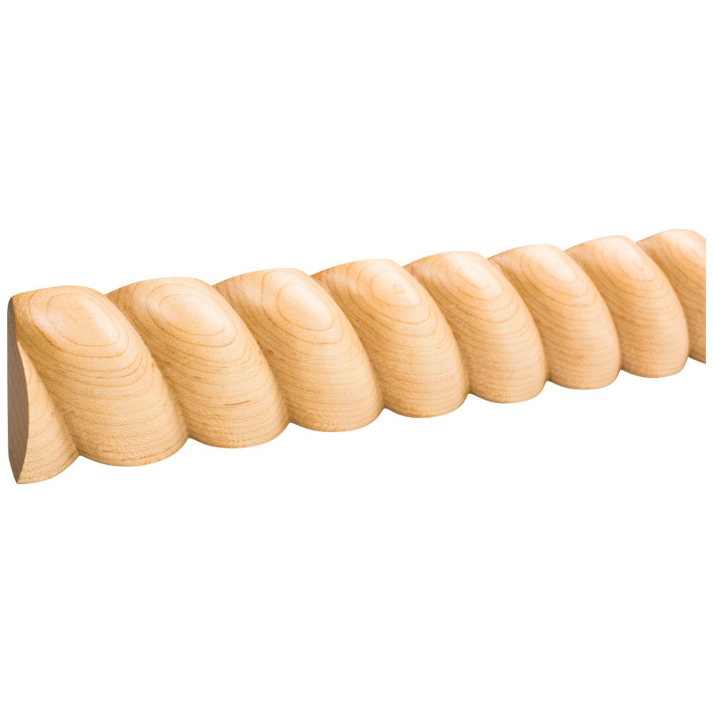 7/8" D x 2-11/16" H Cherry Rope Corner Moulding