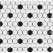 CC Mosaics Black & White Matte (12x12 Hexagon Mosaic)