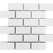 CC Mosaics Snow White Bright (12x12 2x4 T‑Brick Mosaic)