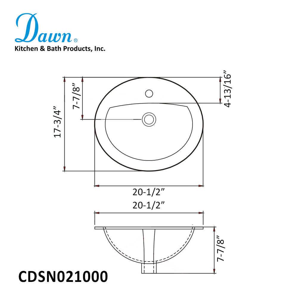 Dawn Ceramic sink top with one faucet hole CDSN021000