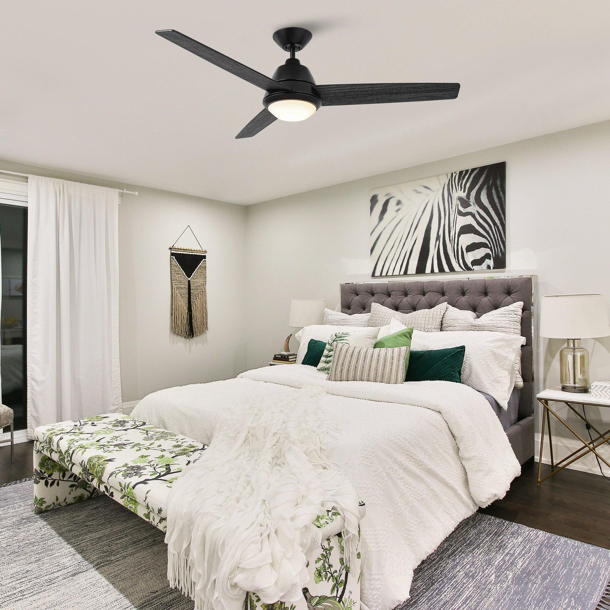 52" 4 Speed Wall Control Ceiling Fan with LED Lighting
