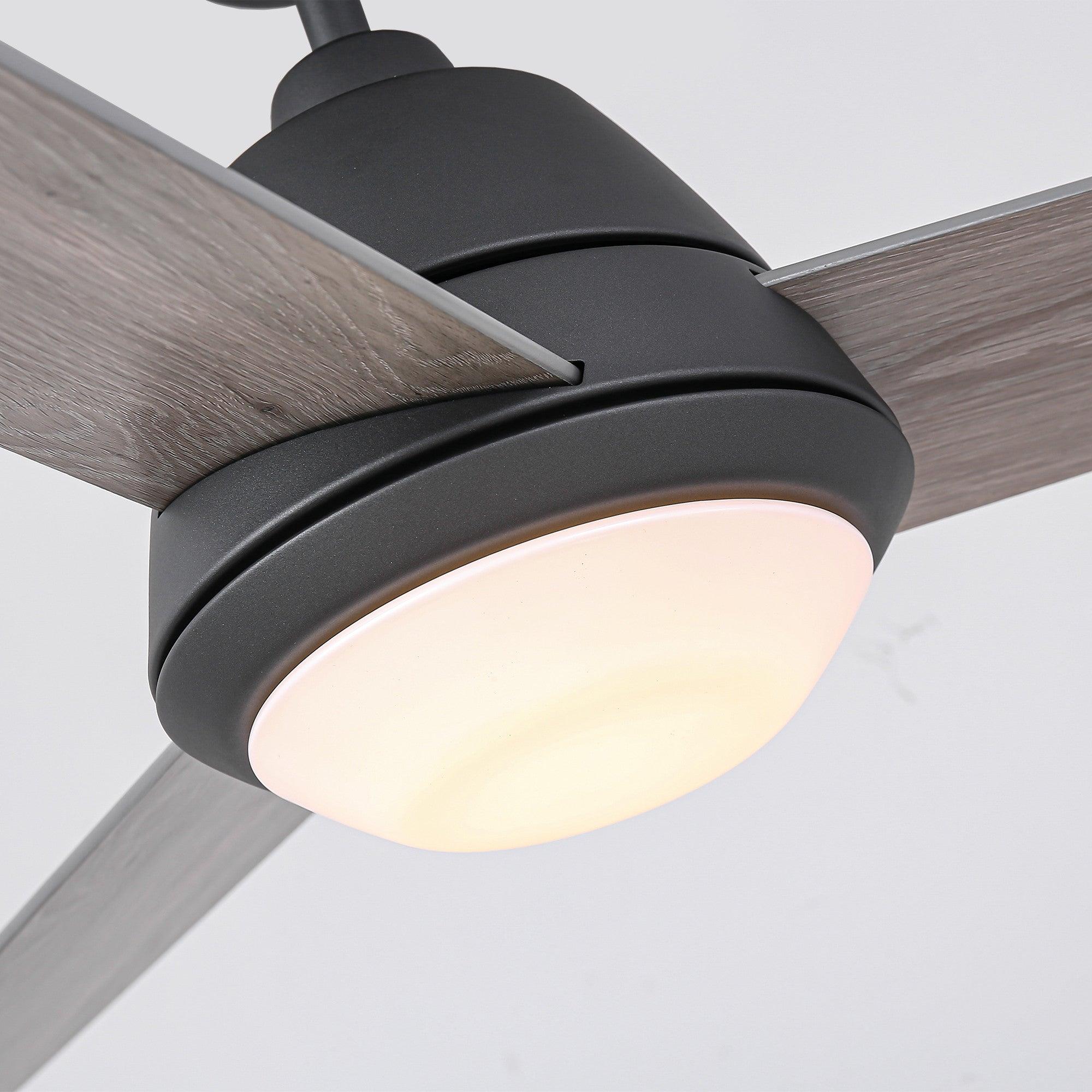 52" 4 Speed Wall Control Ceiling Fan with LED Lighting