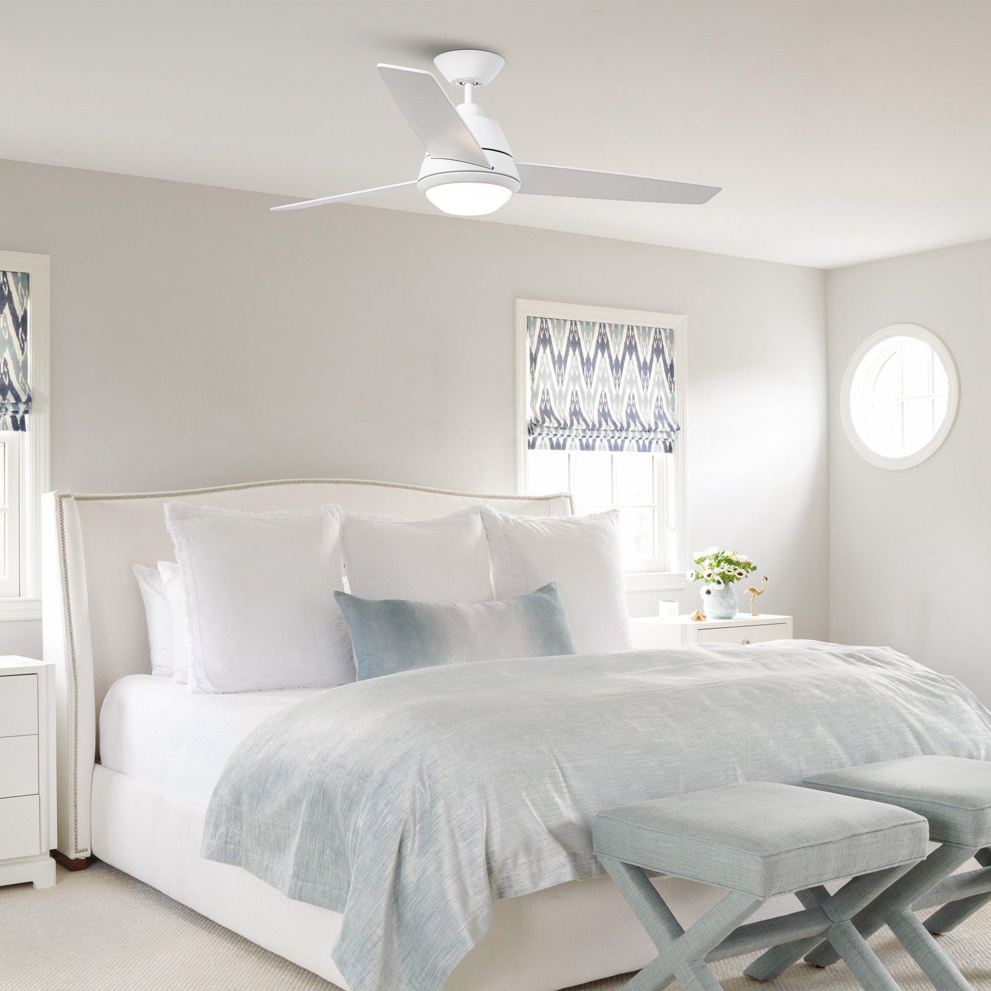 52" 4 Speed Wall Control Ceiling Fan with LED Lighting