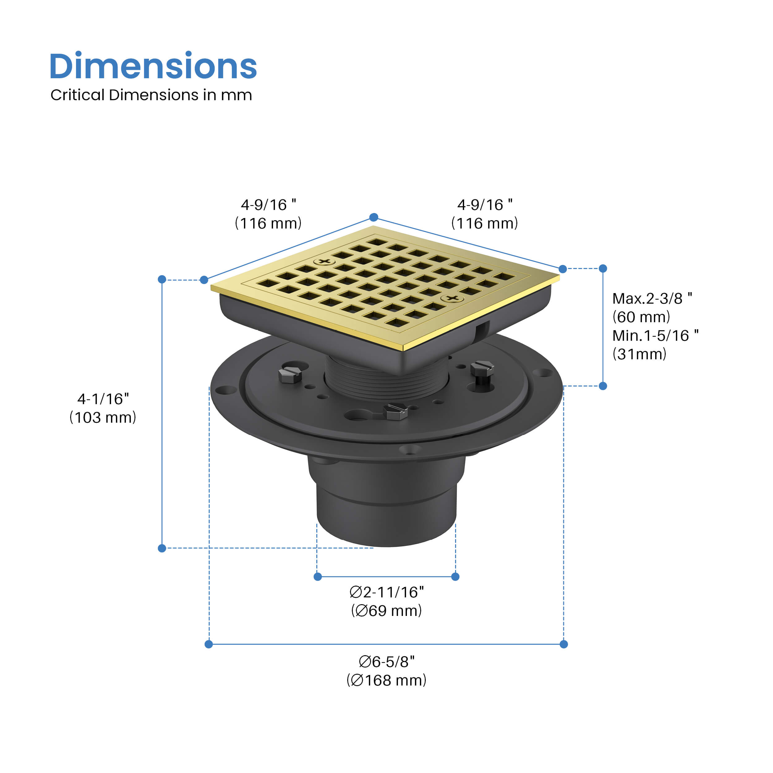 Casa 4" Tile-In Shower Drain